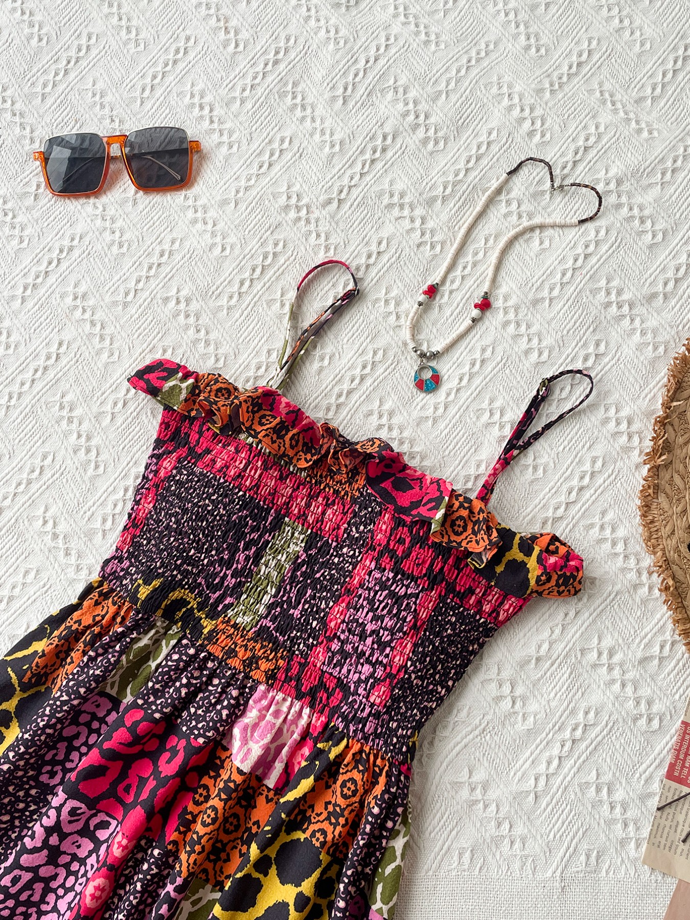 Smocked Leopard Cami Dress