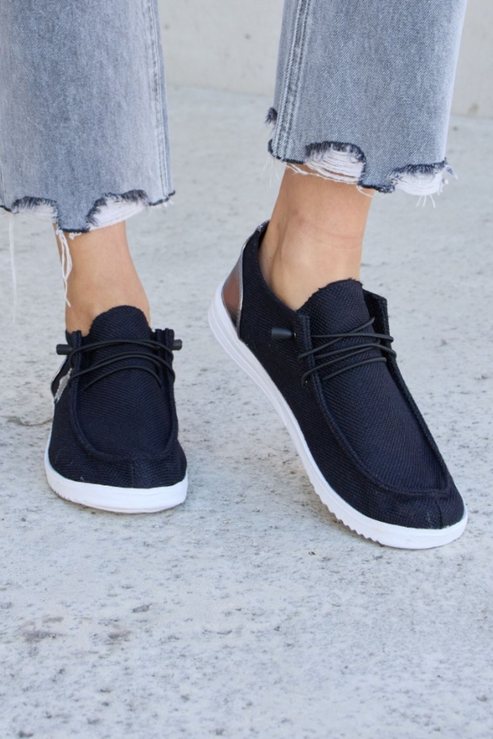 Star Lace-Up Flat Sneakers