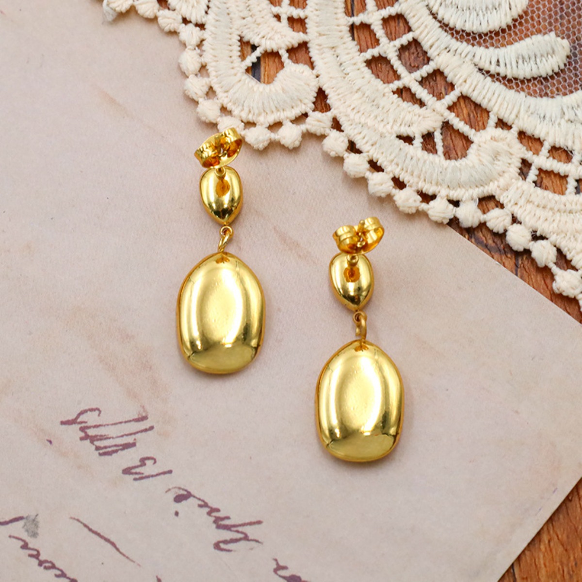 18K Gold-Plated Drop Earrings