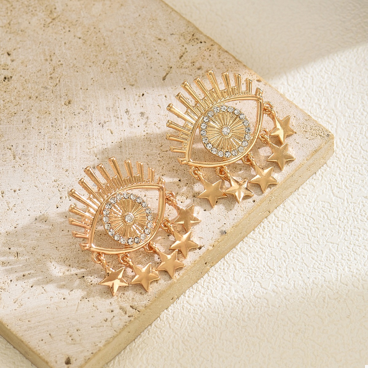 18K Gold-Plated Evil Eye Star Earrings