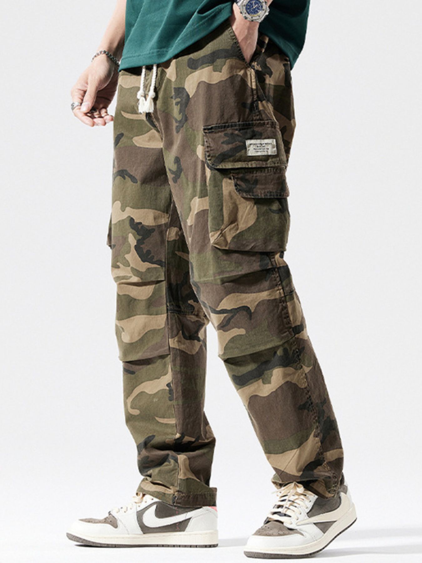 Men's Full Size Casual Camouflage Cargo Pants Plus Size