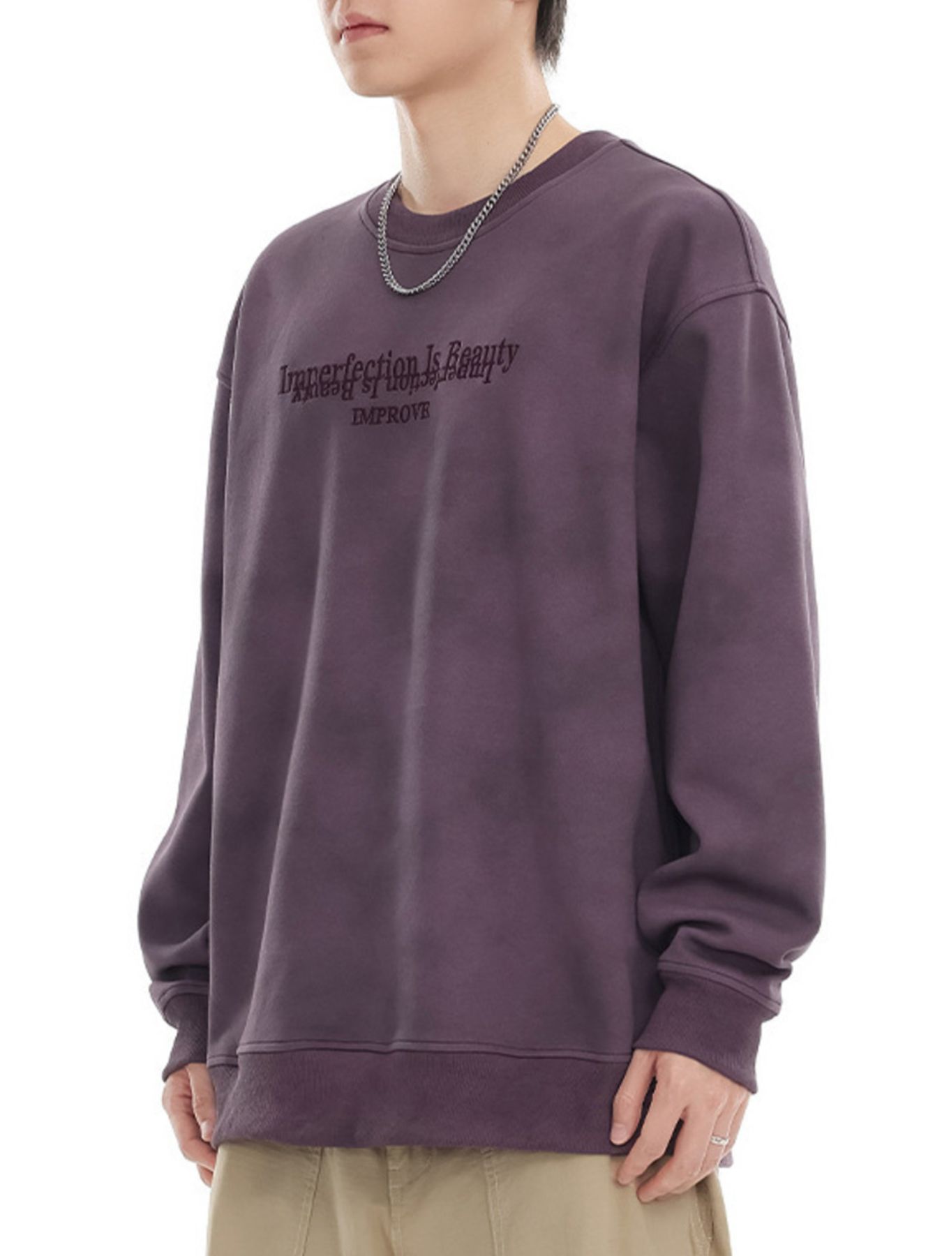 Men's Plus Size Letter Long Sleeve Casual Sweatshirt