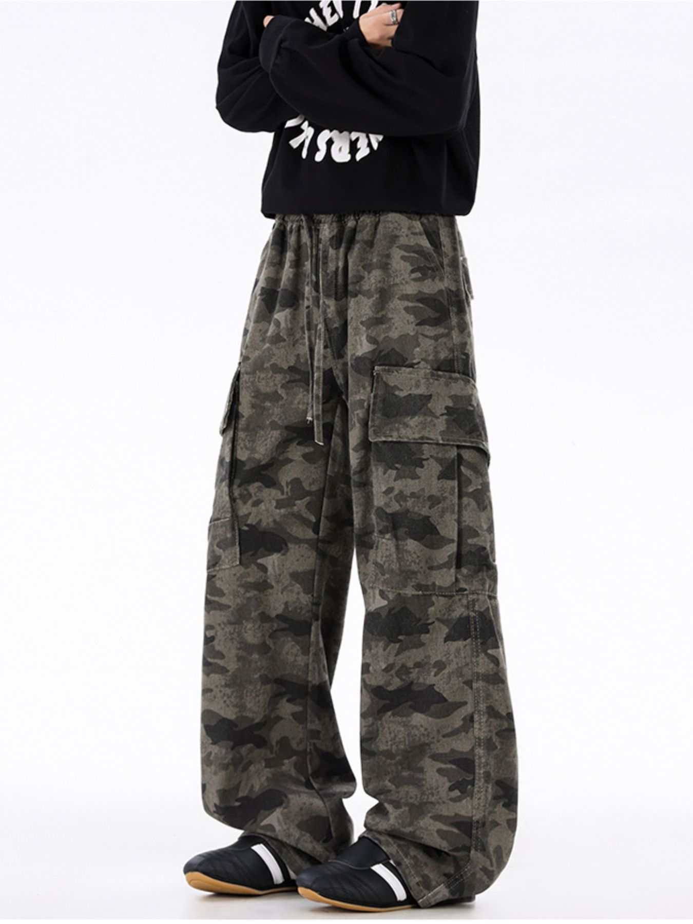 Men's Plus Size Camouflage Wide Leg Pants