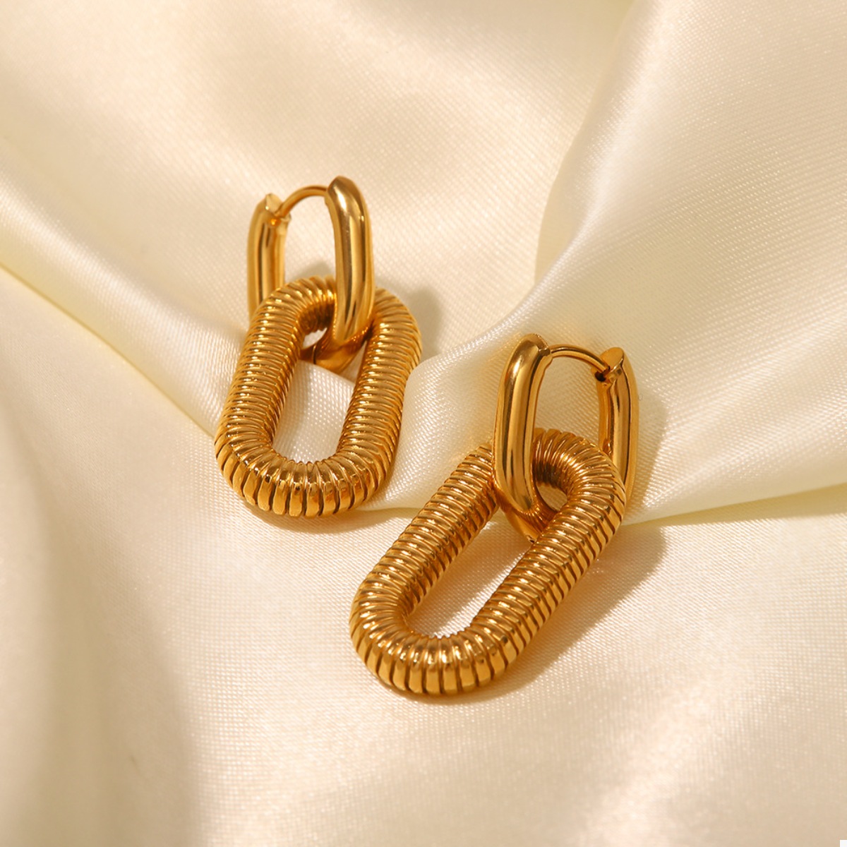 Geometric Link Drop Earrings