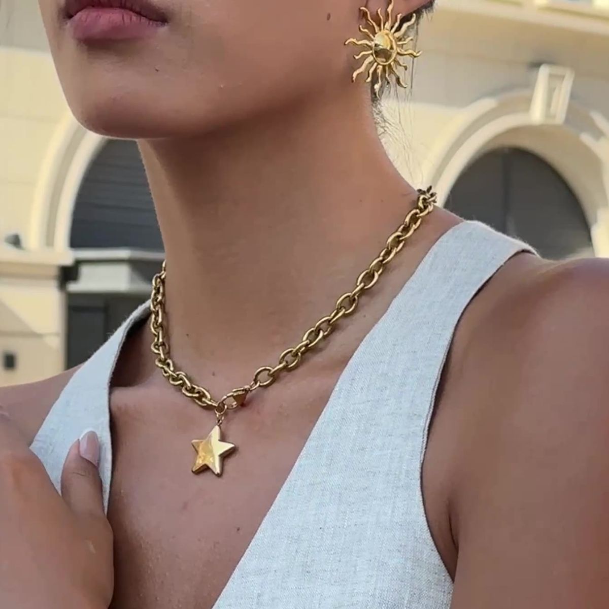 18K Gold-Plated Star Necklace