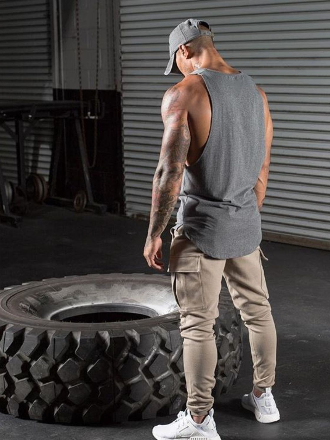 Men's Plus Size Round Neck Breathable Tank