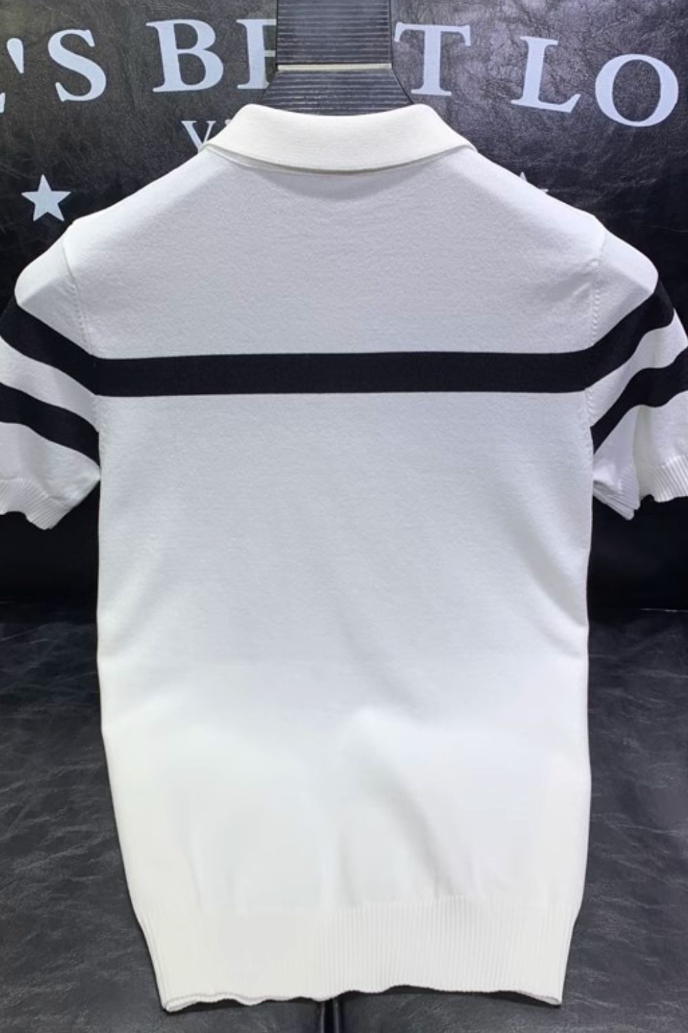 Men's Full Size Striped Collared Neck Short Sleeve Polo Plus Size