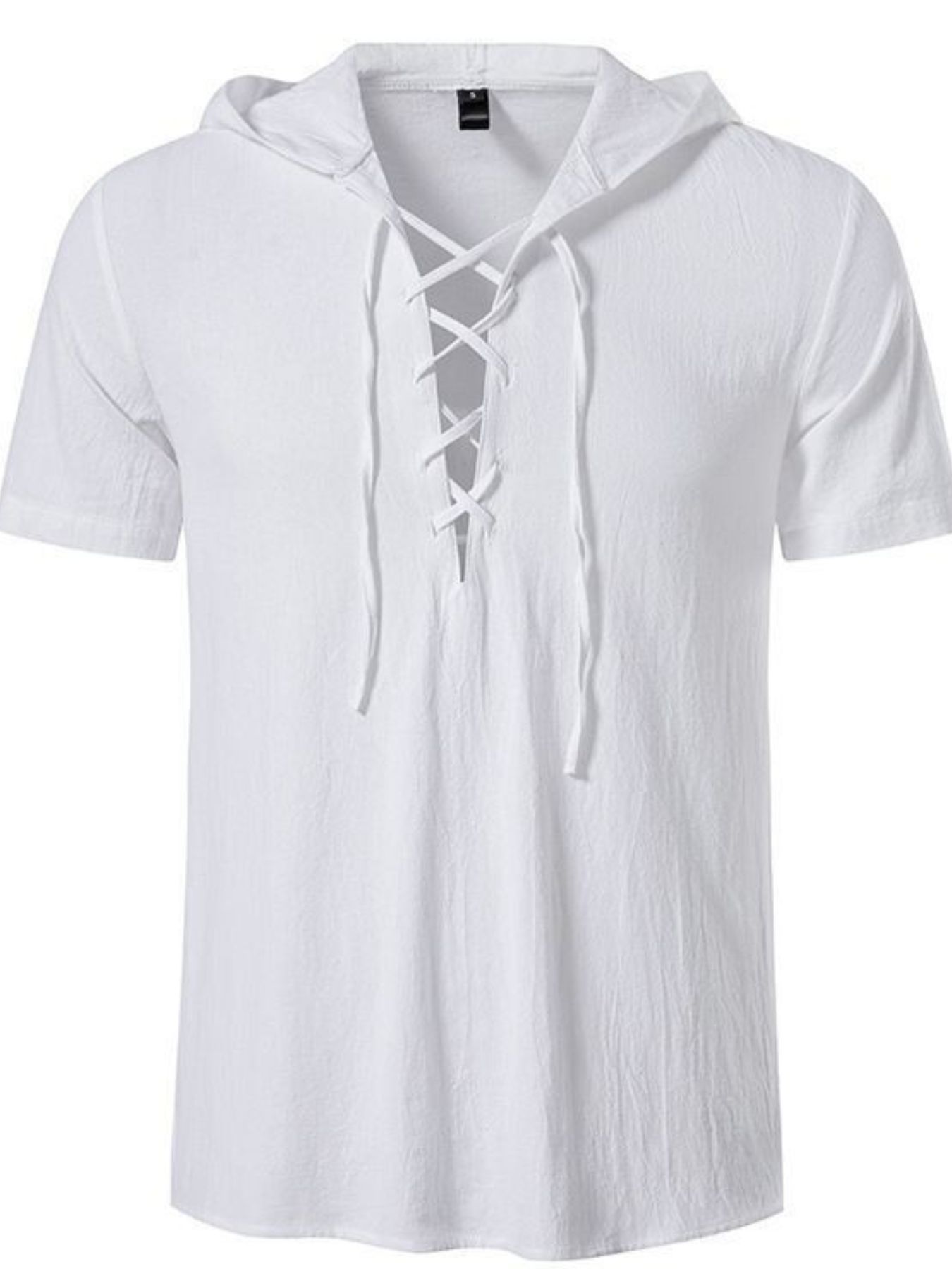 Men's Full Size Casual Lace-Up Hooded Top Plus Size