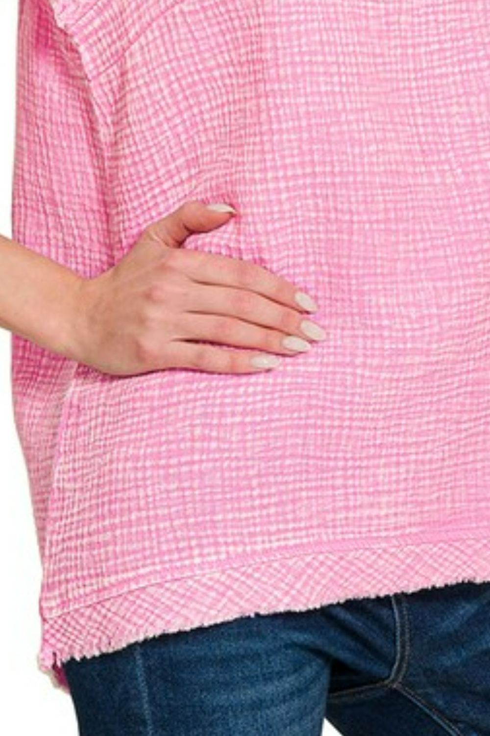 Double Gauze Raw Edge Acid Washed Tank