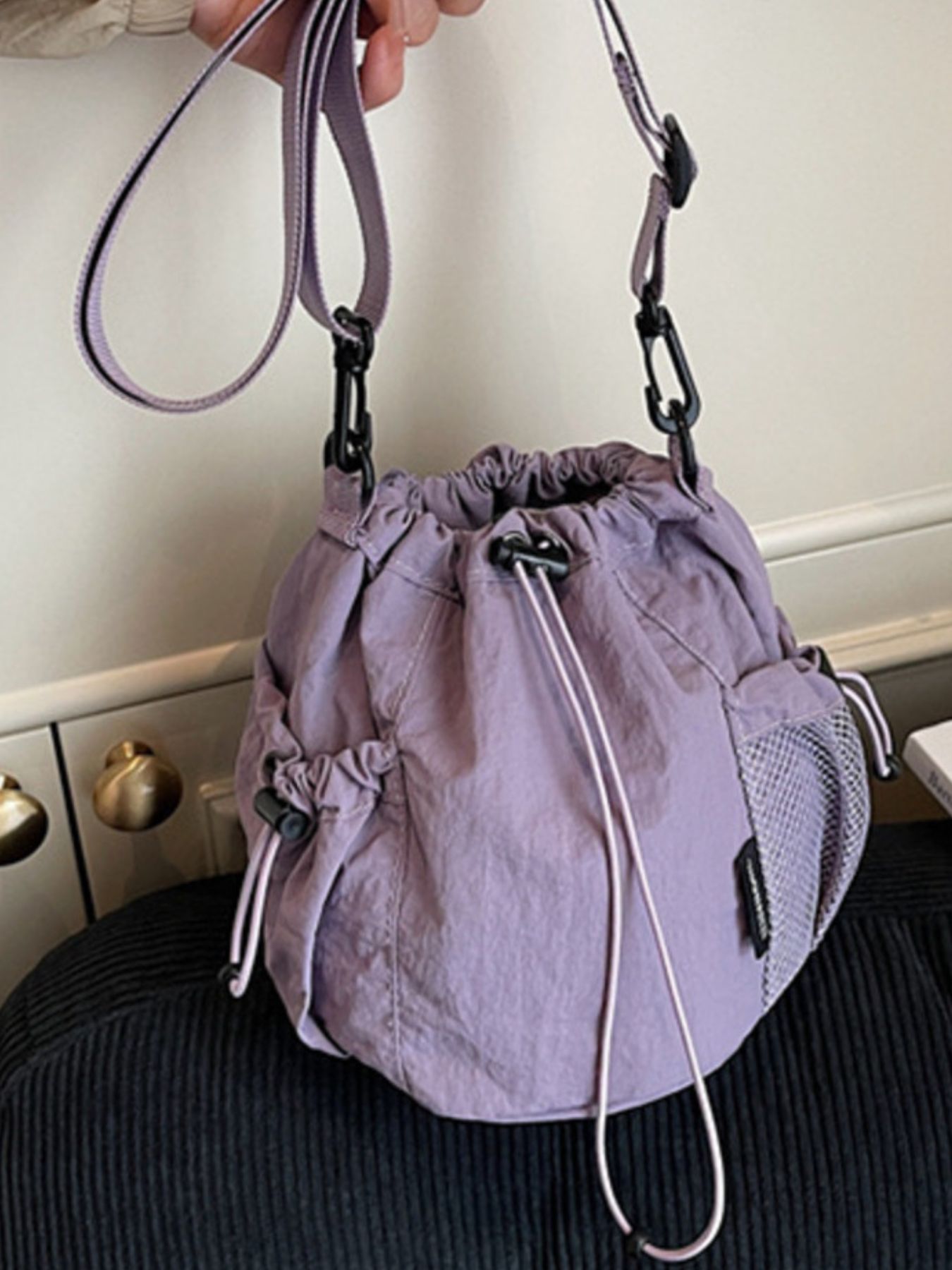 Drawstring Bucket Crossbody Bag