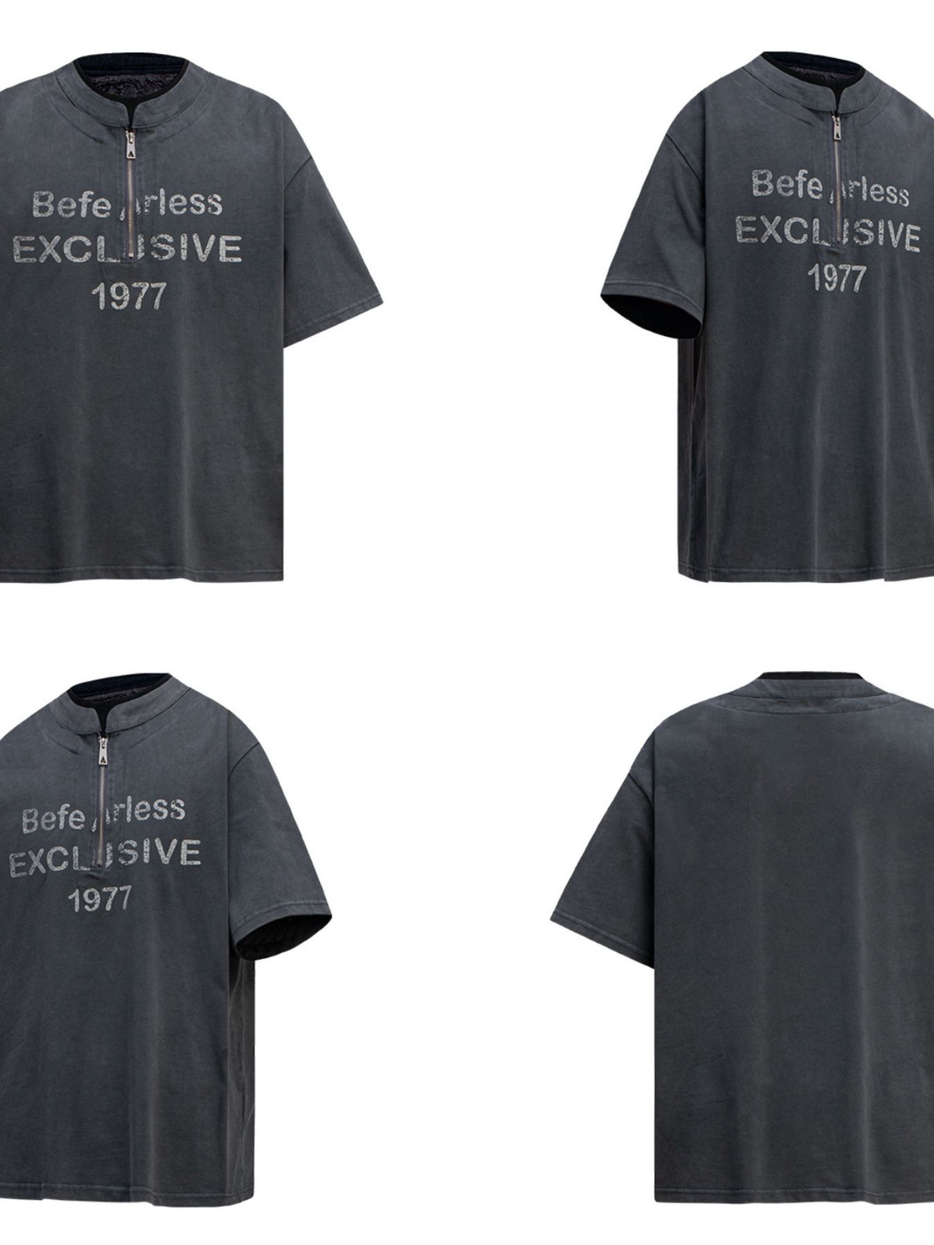 Men's Quarter Zip Short Sleeve T-Shirt