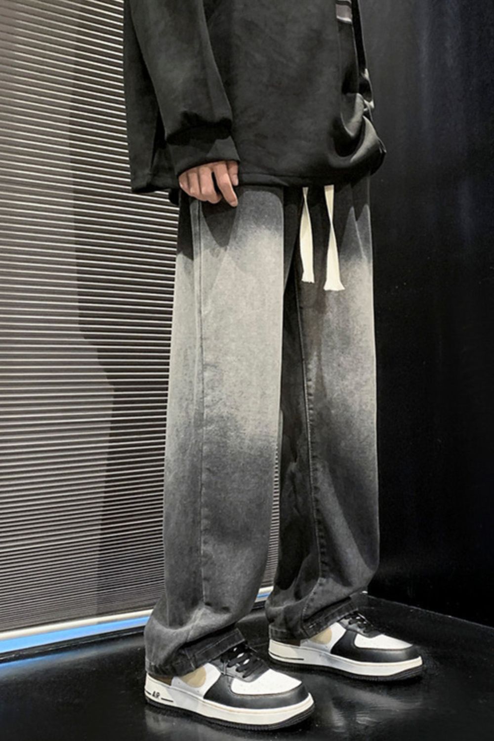 Men's Full Size Gradient Wash Loose Fit Jeans Plus Size