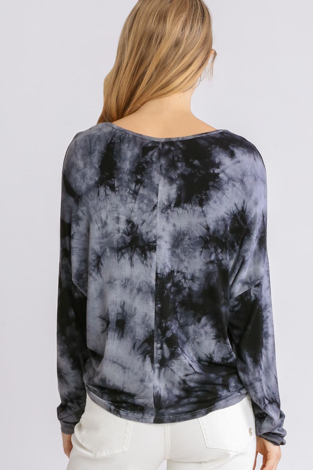 Umgee Full Size Tie Dye Lightweight Long Sleeve Top Plus Size