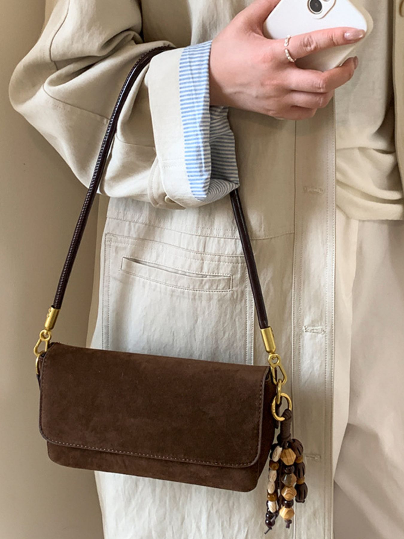 Adjustable Strap Flap Shoulder Bag