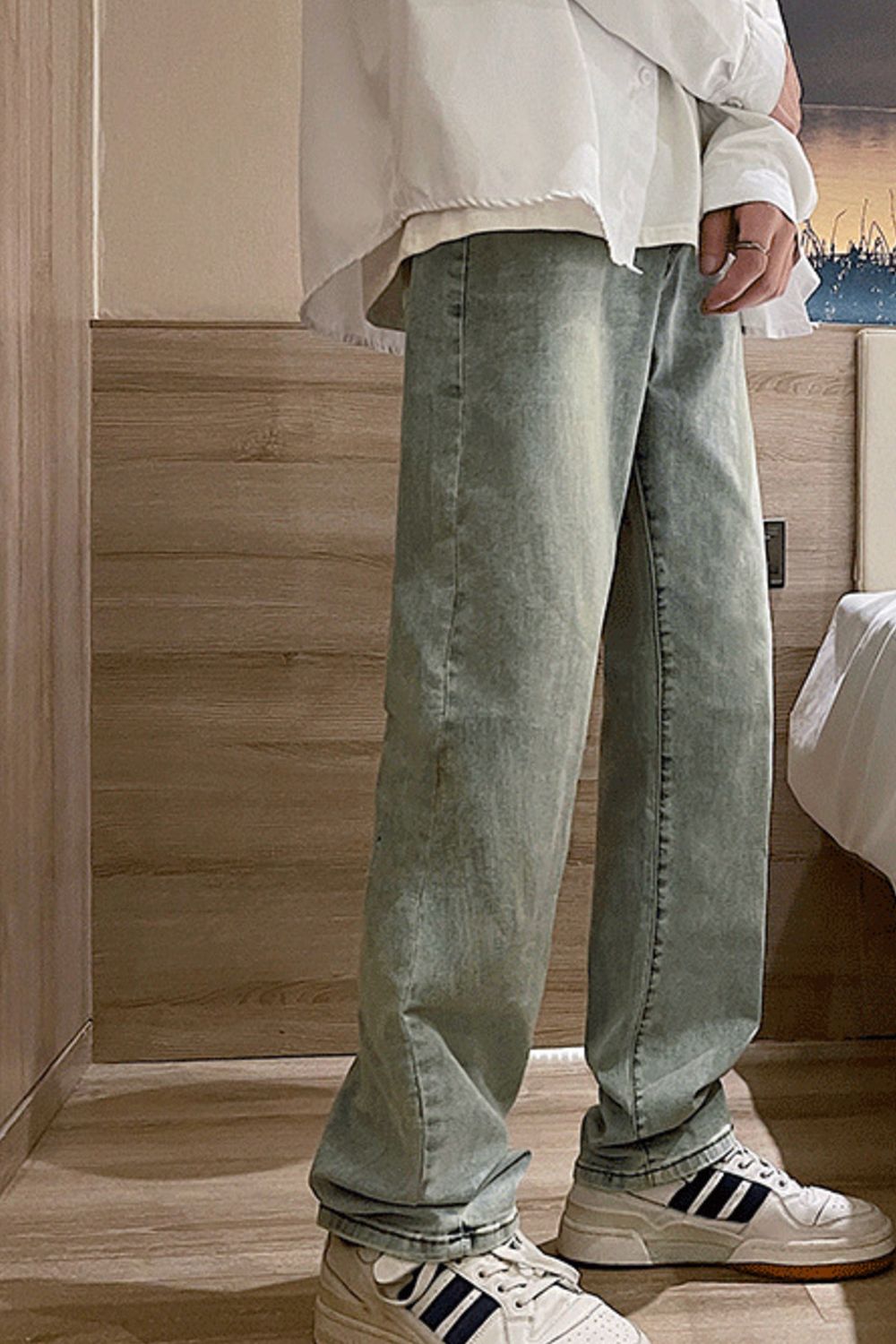 Men's Plus Size Vintage Wash Loose Fit Jeans