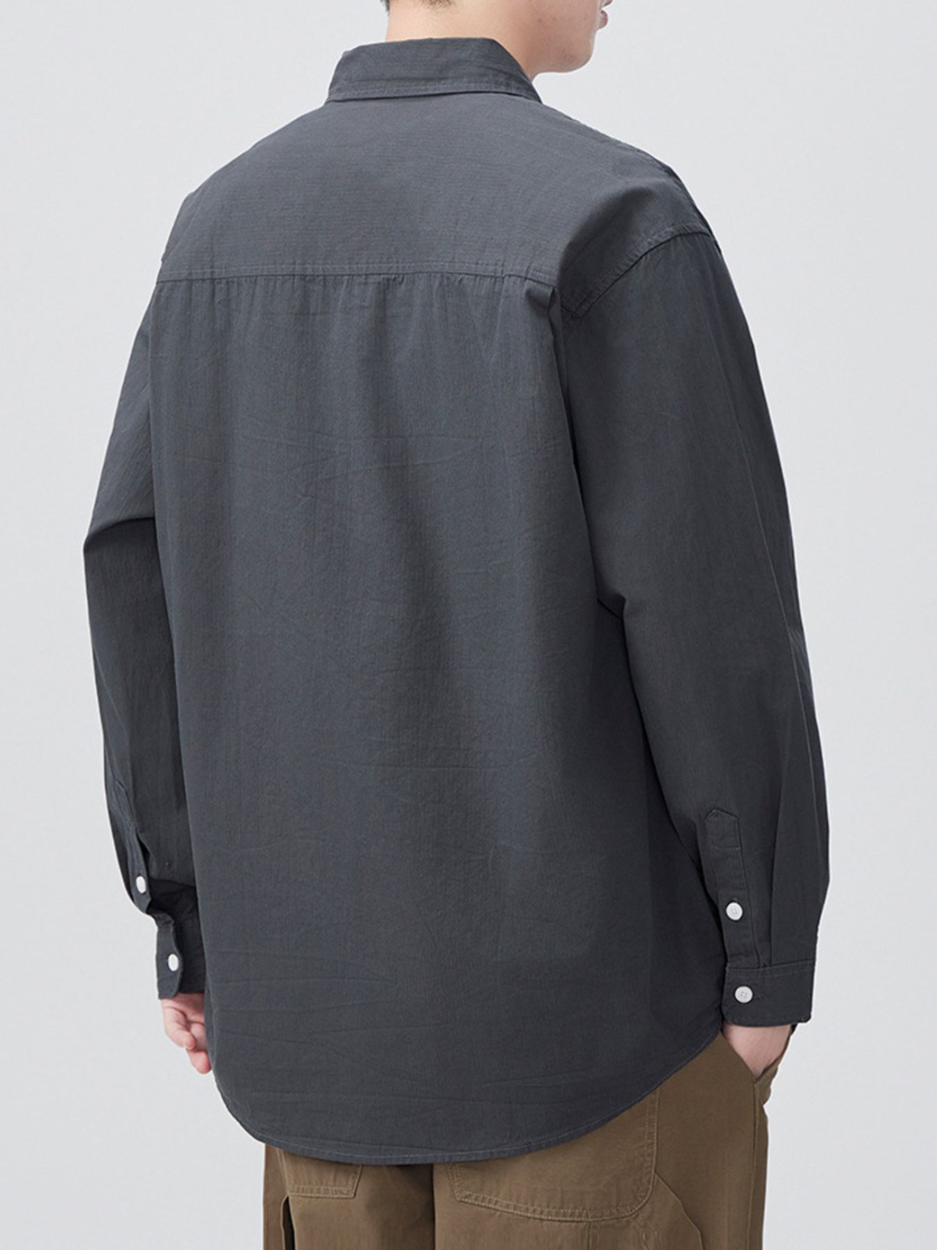 Men's Plus Size Button Up Long Sleeve Shirt