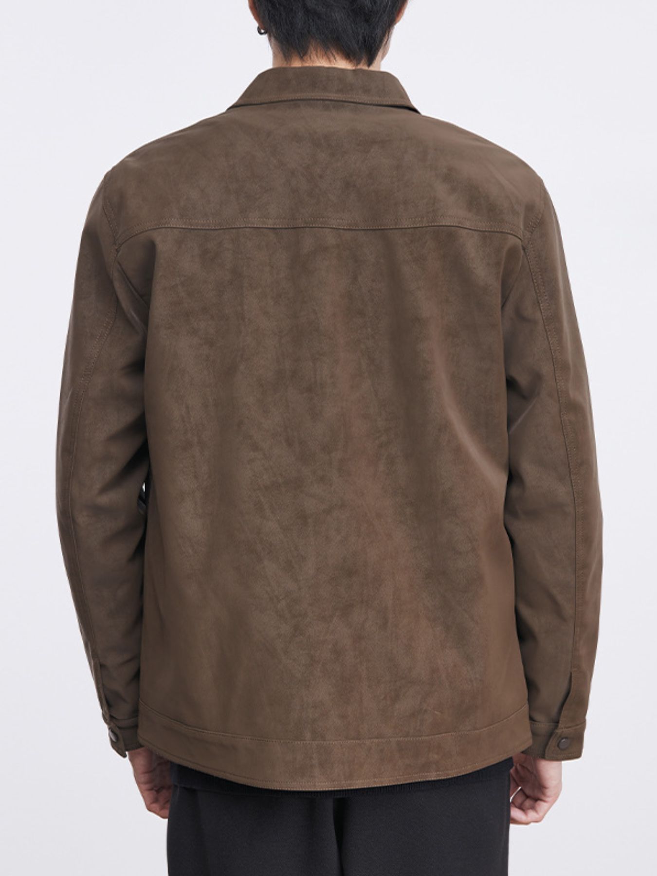 Men's Plus Size Button Up Long Sleeve Jacket