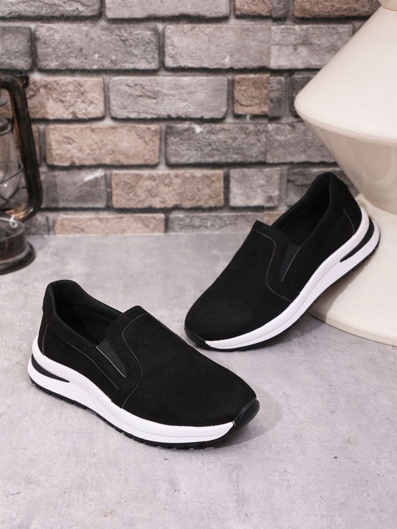 Slip-On Sneakers with Contrast Sole
