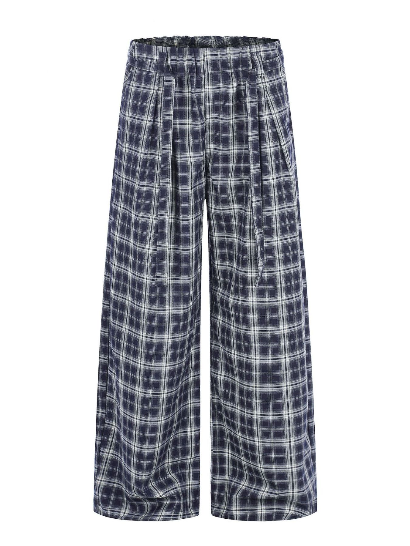 Men's Plaid Wide-Leg Pants