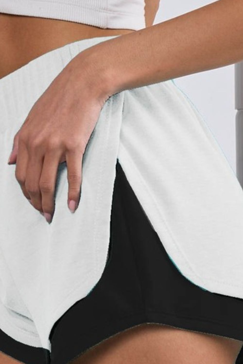 French Terry Knit Color Block with Sid Slit Shorts