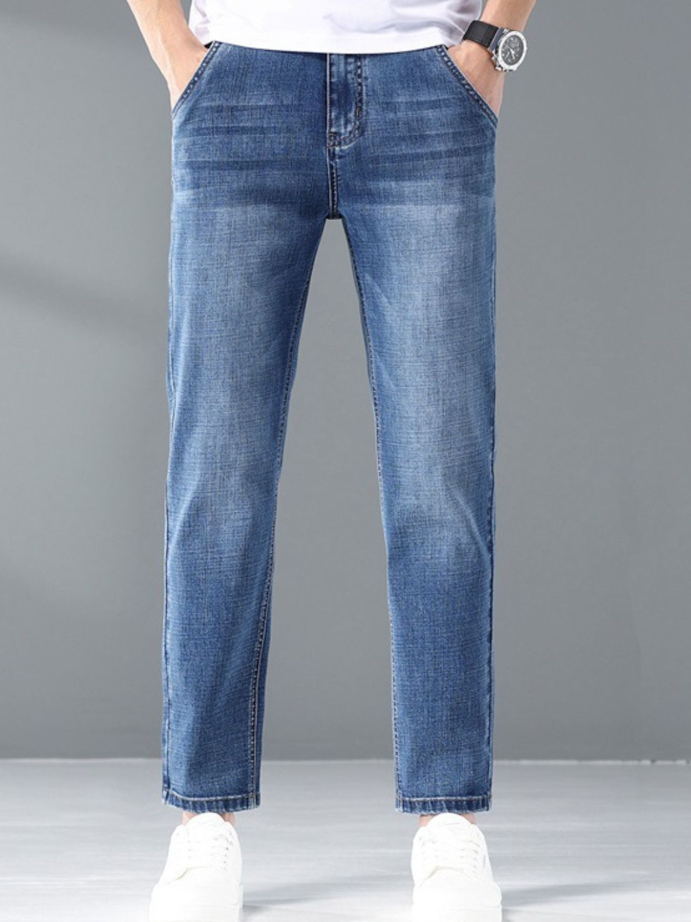 Men's Wash Straight Leg Jeans