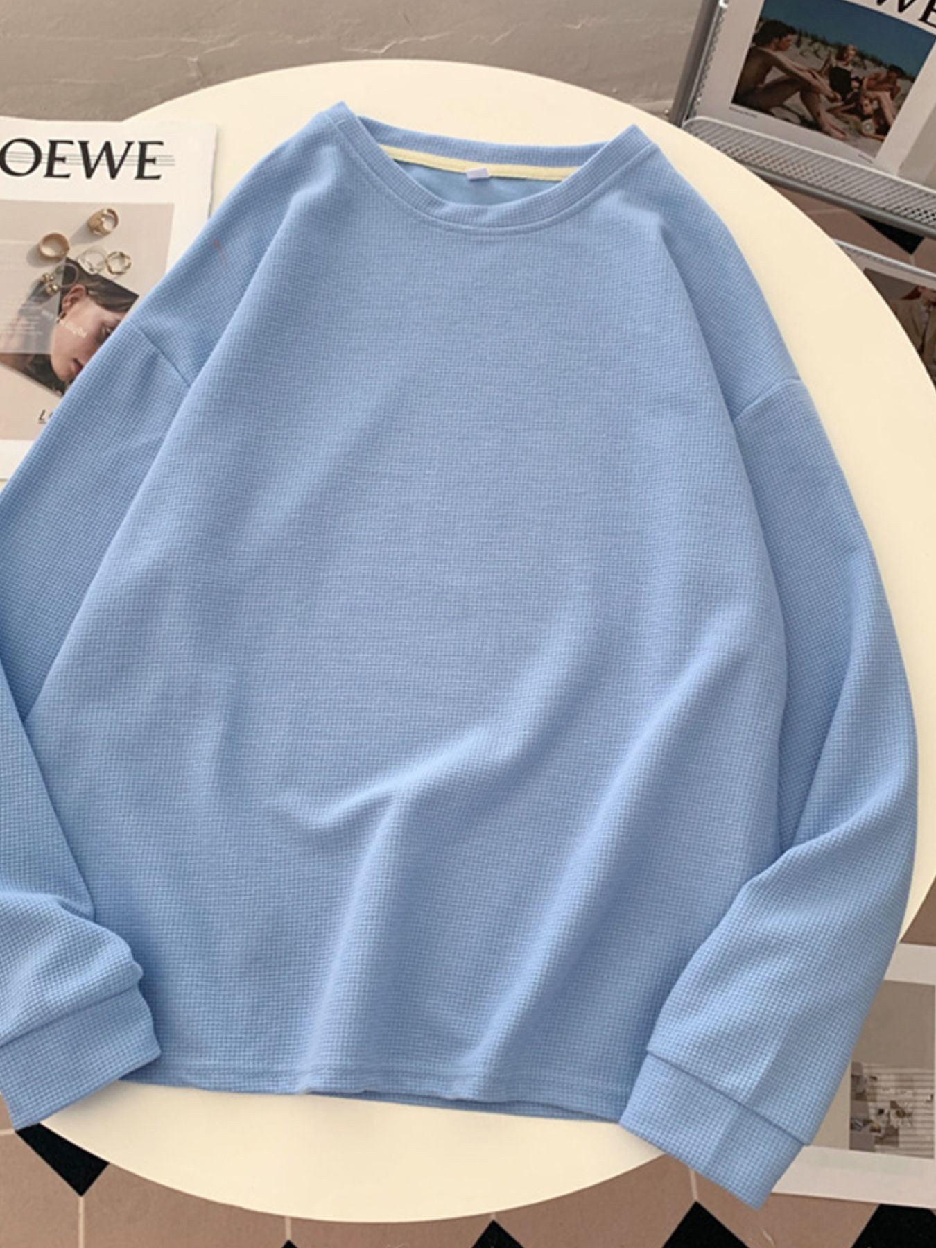 Crew Neck Long Sleeve Sweatshirt 1