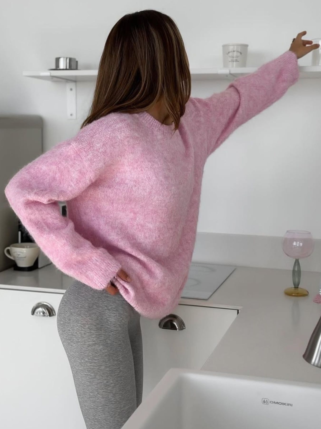 Round Neck Dropped Shoulder Sweater