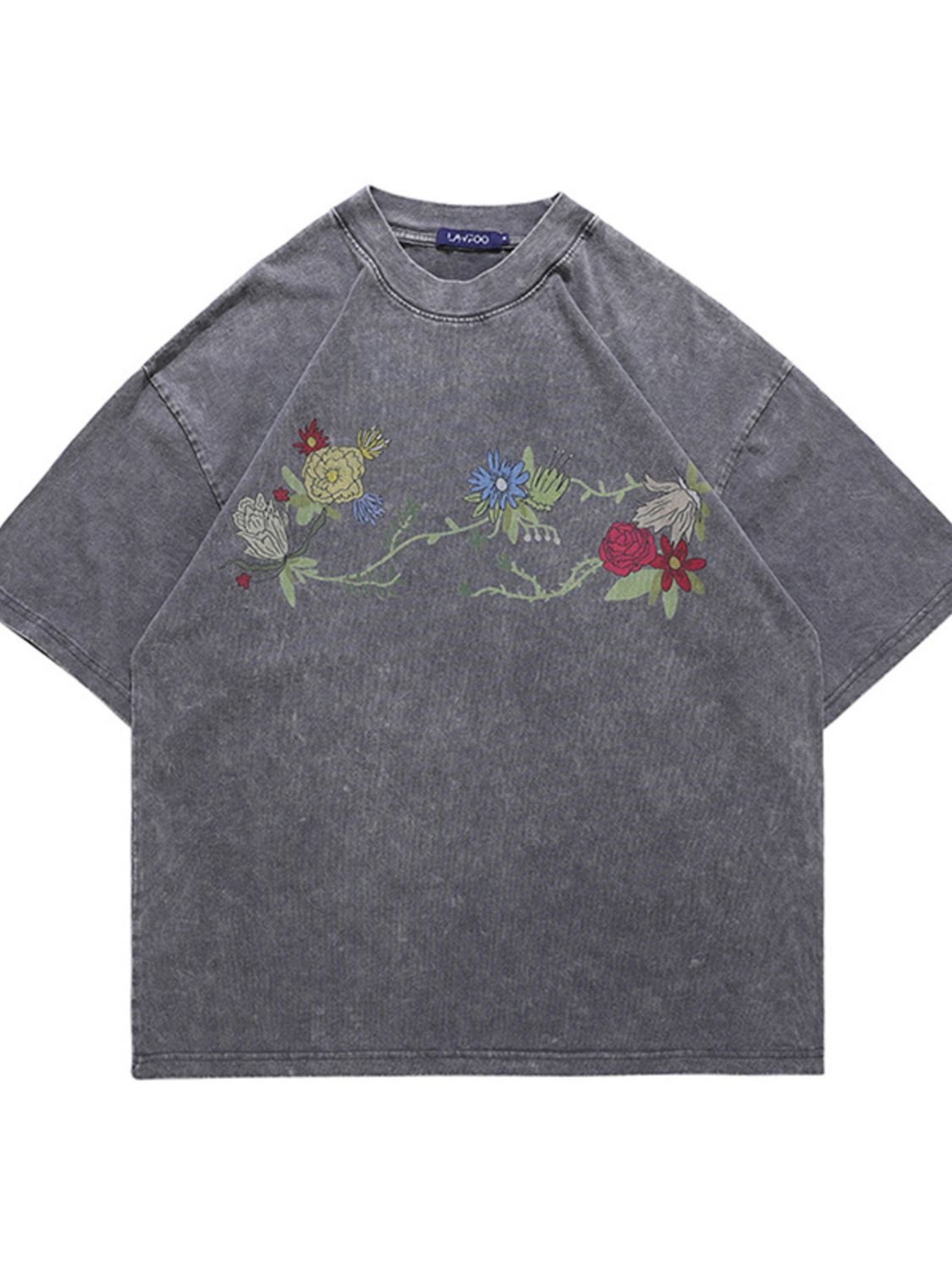 Men's Embroidered Round Neck Short Sleeve T-Shirt