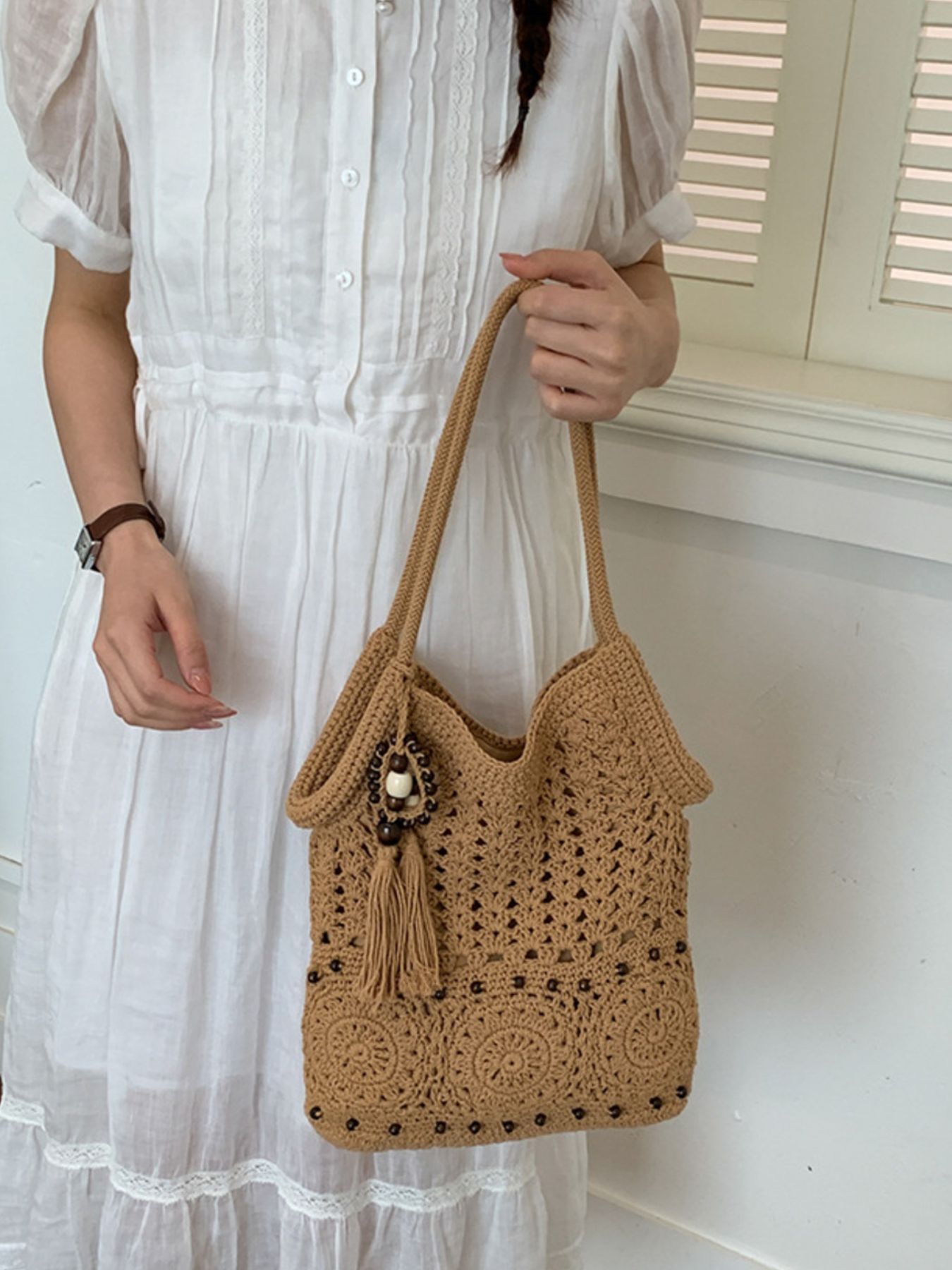 Crochet Knit Shoulder Bag 7