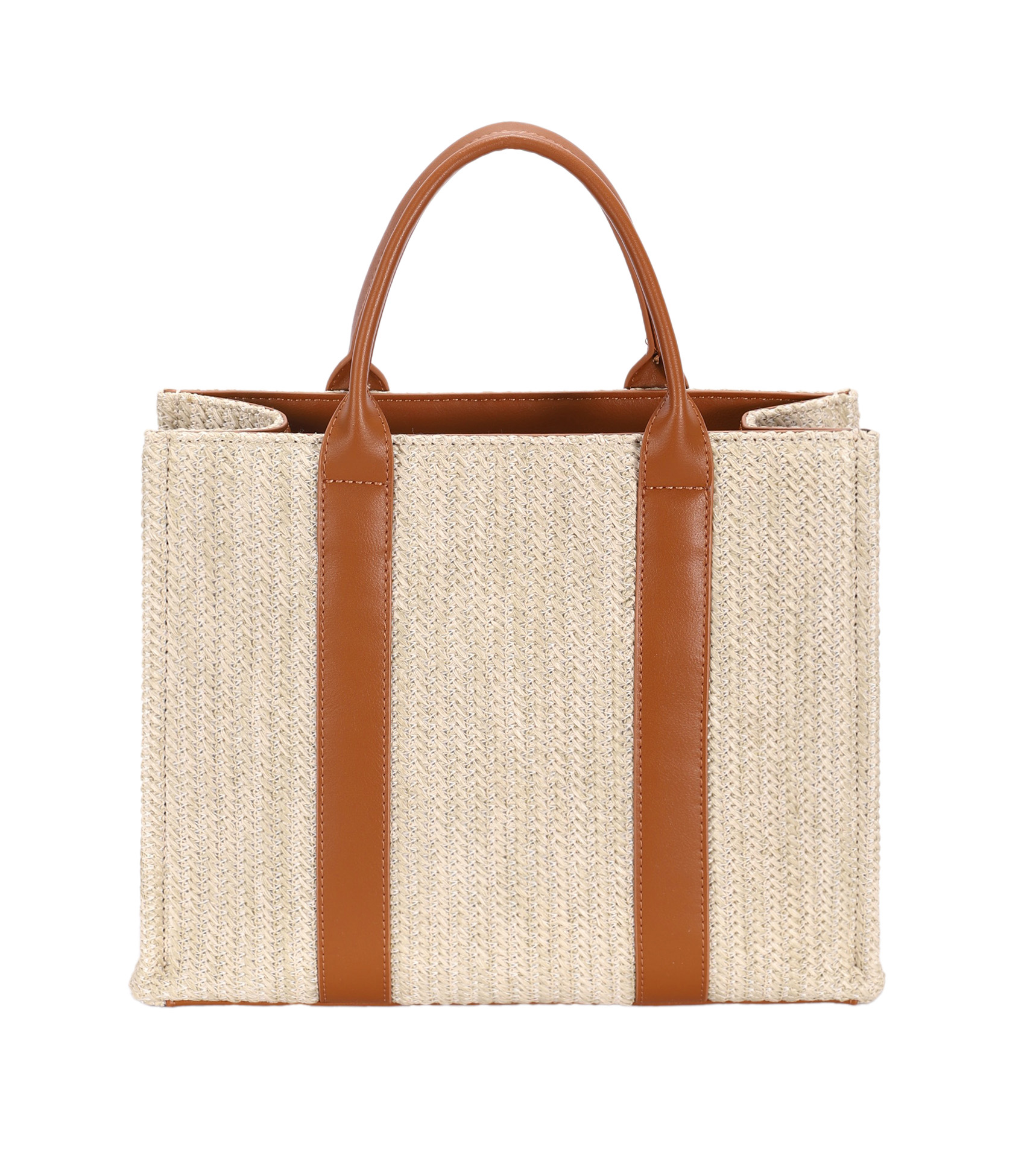 Square Woven Tote Handbag
