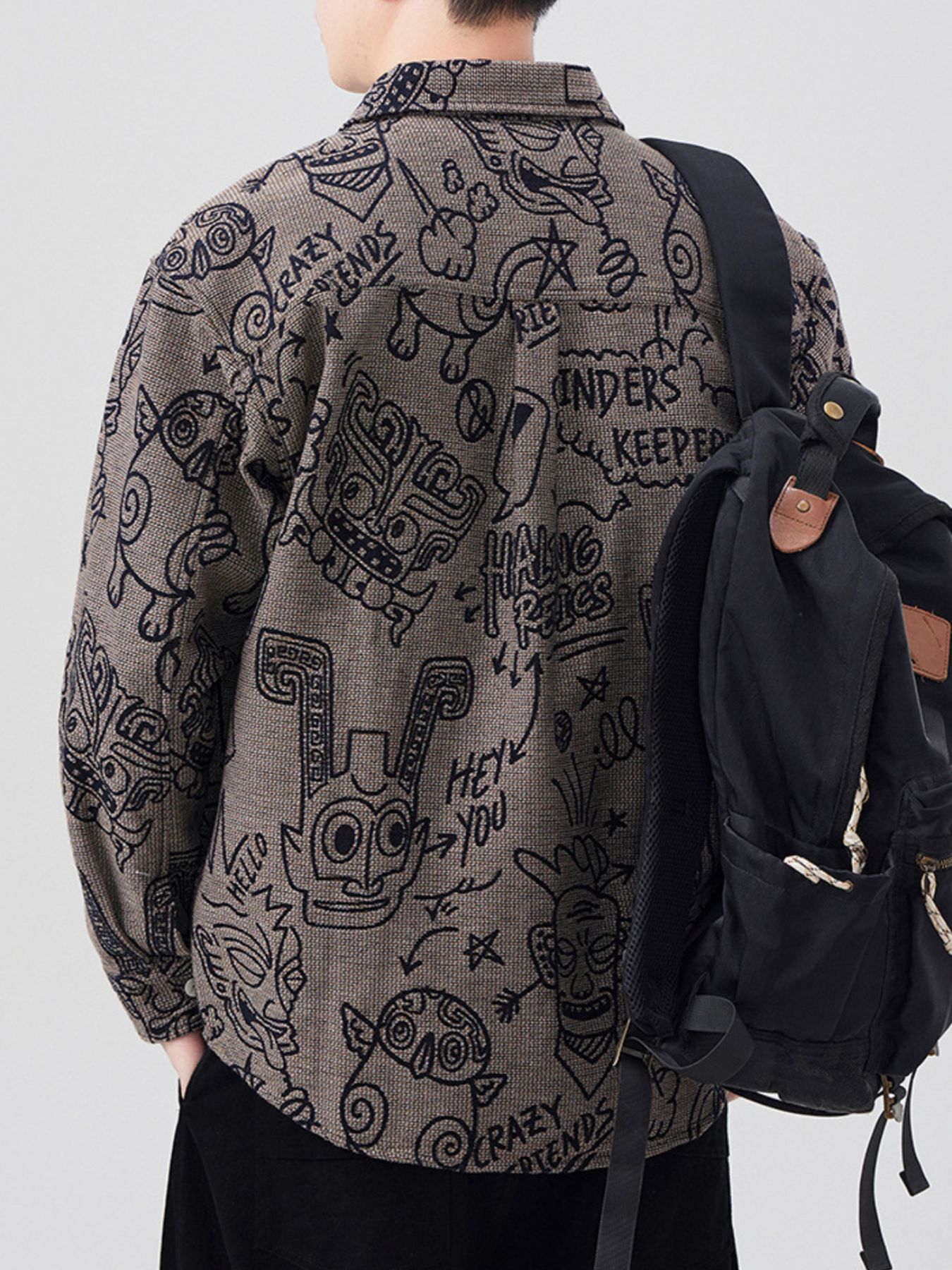 Men's Plus Size Casual Button Up Long Sleeve Shirt