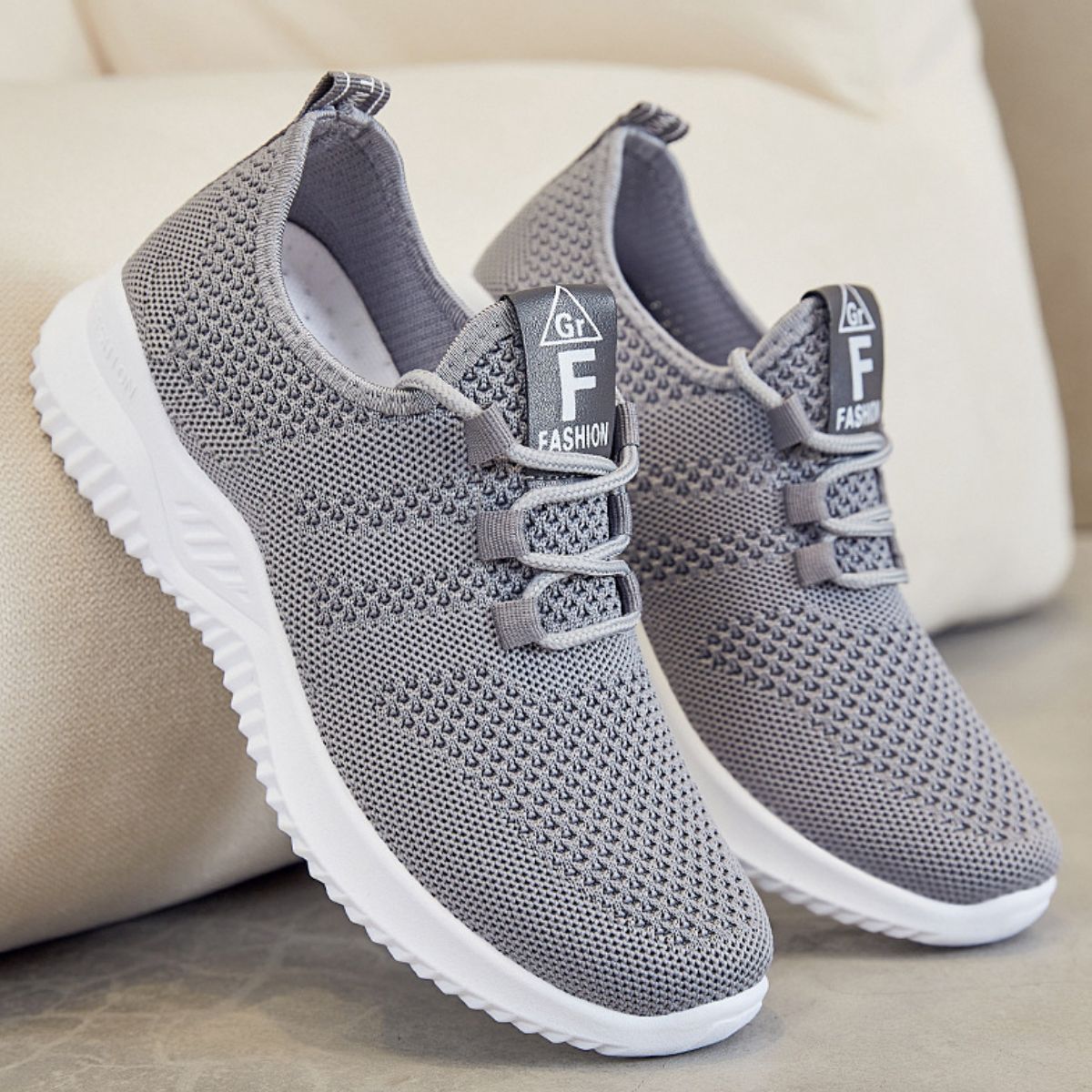 Breathable Mesh Lace Up Athletic