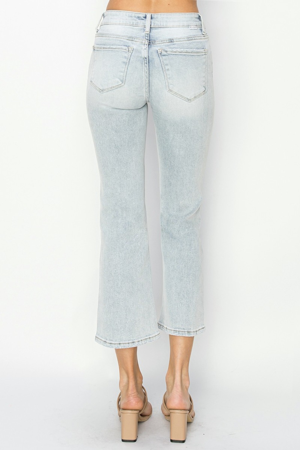 Full Size Mid Rise Cropped Flare Jeans