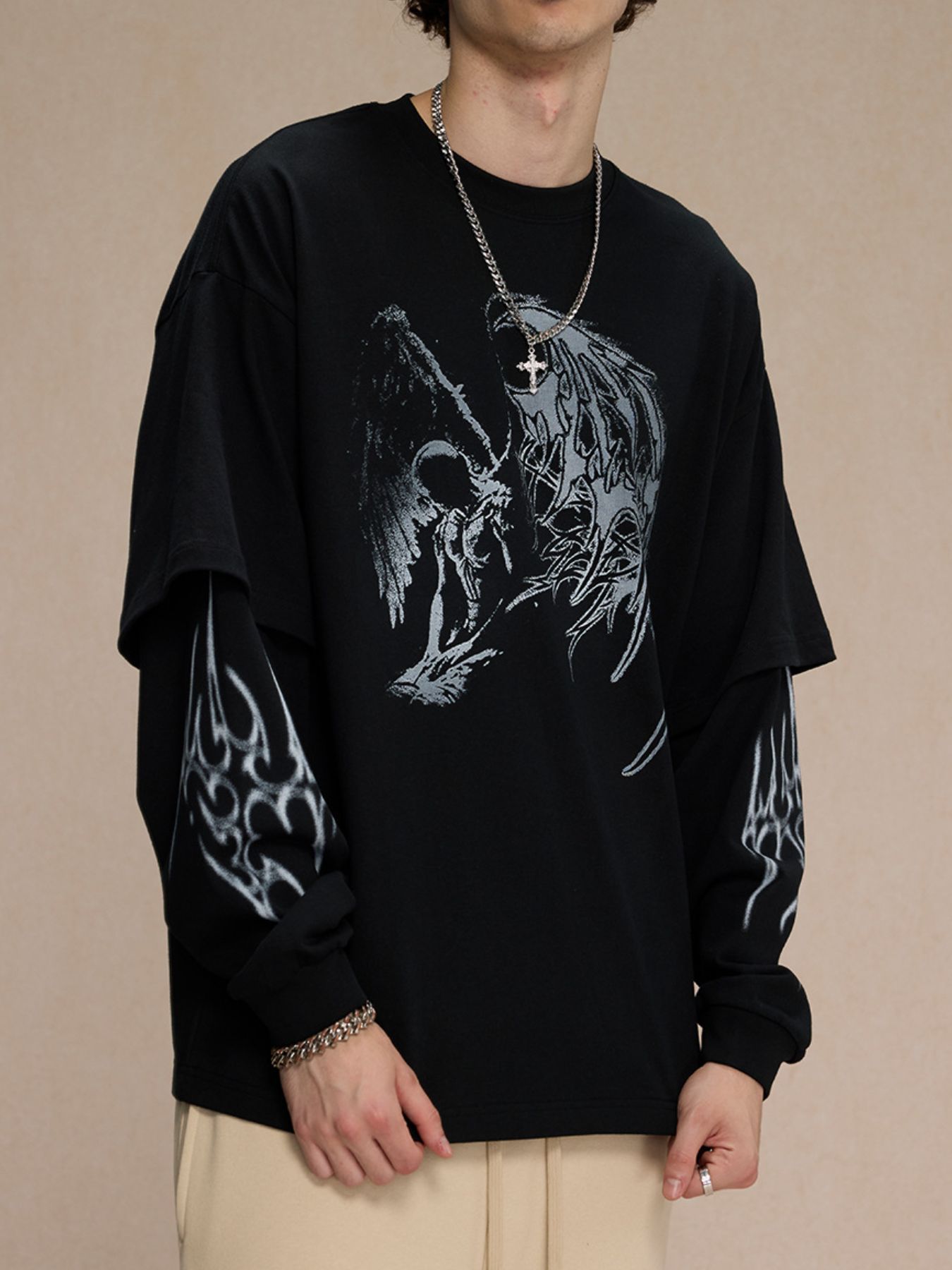 Men's Plus Size Graphic Round Neck T-Shirt