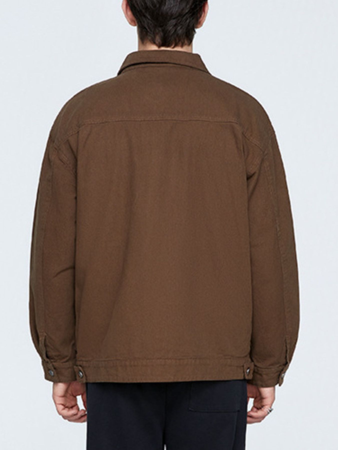 Men's Plus Size Button Up Long Sleeve Jacket