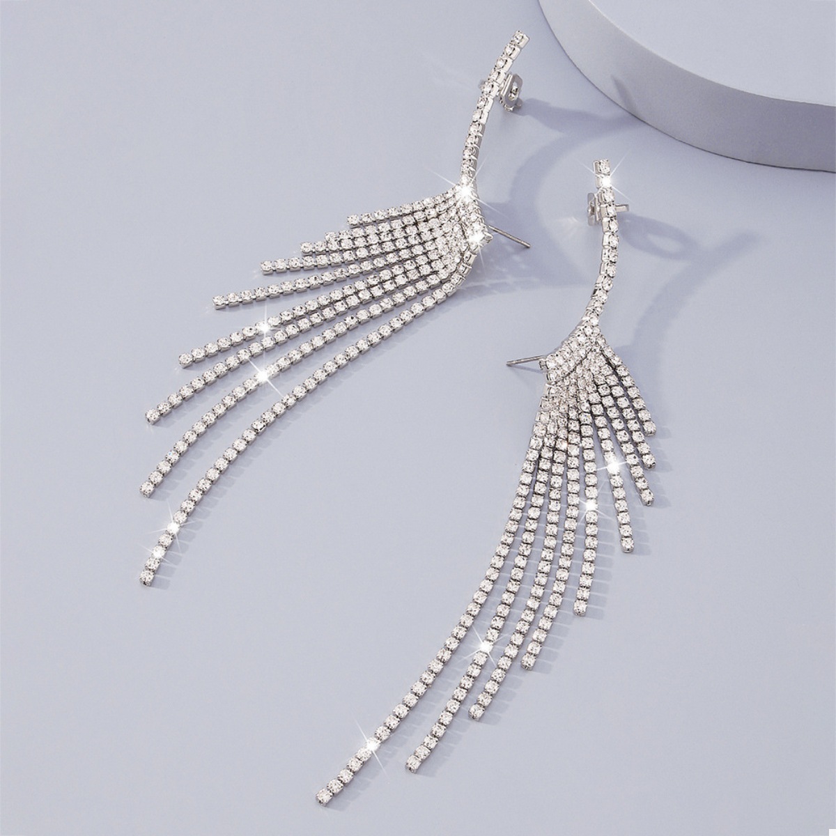 Rhinestone Fringe Earrings