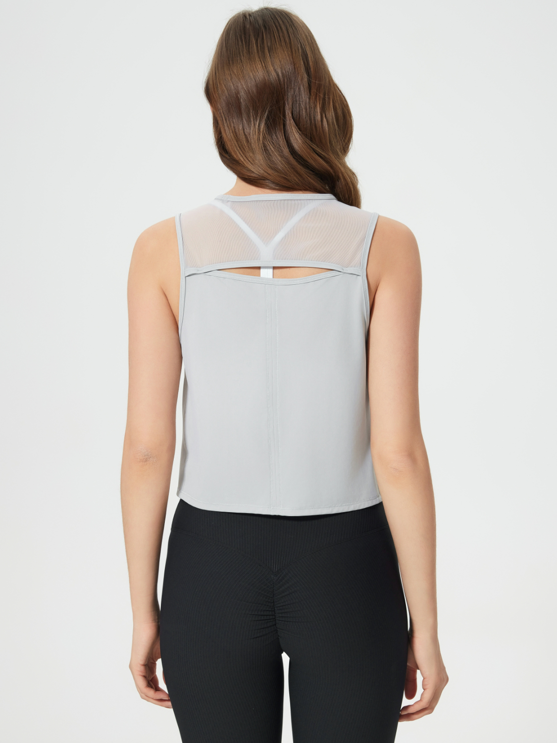 Round Neck Cropped Active Tank