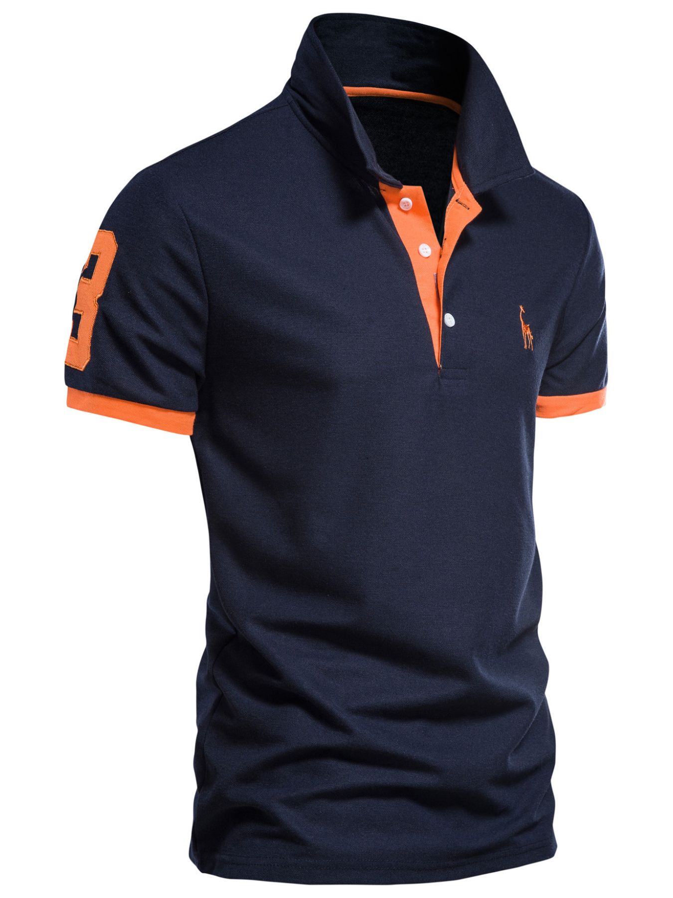 Men's Full Size Contrast Trim Classic Polo Shirt Plus Size