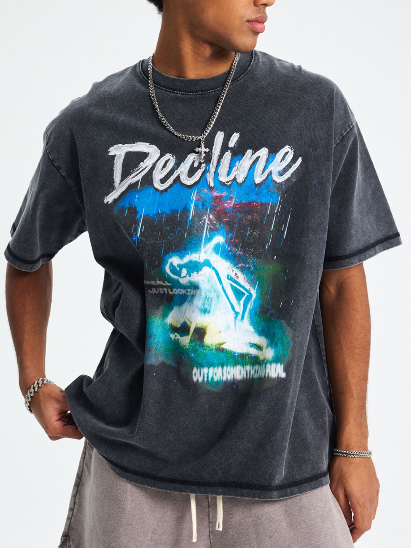 Men's Graphic Round Neck Short Sleeve T-Shirt