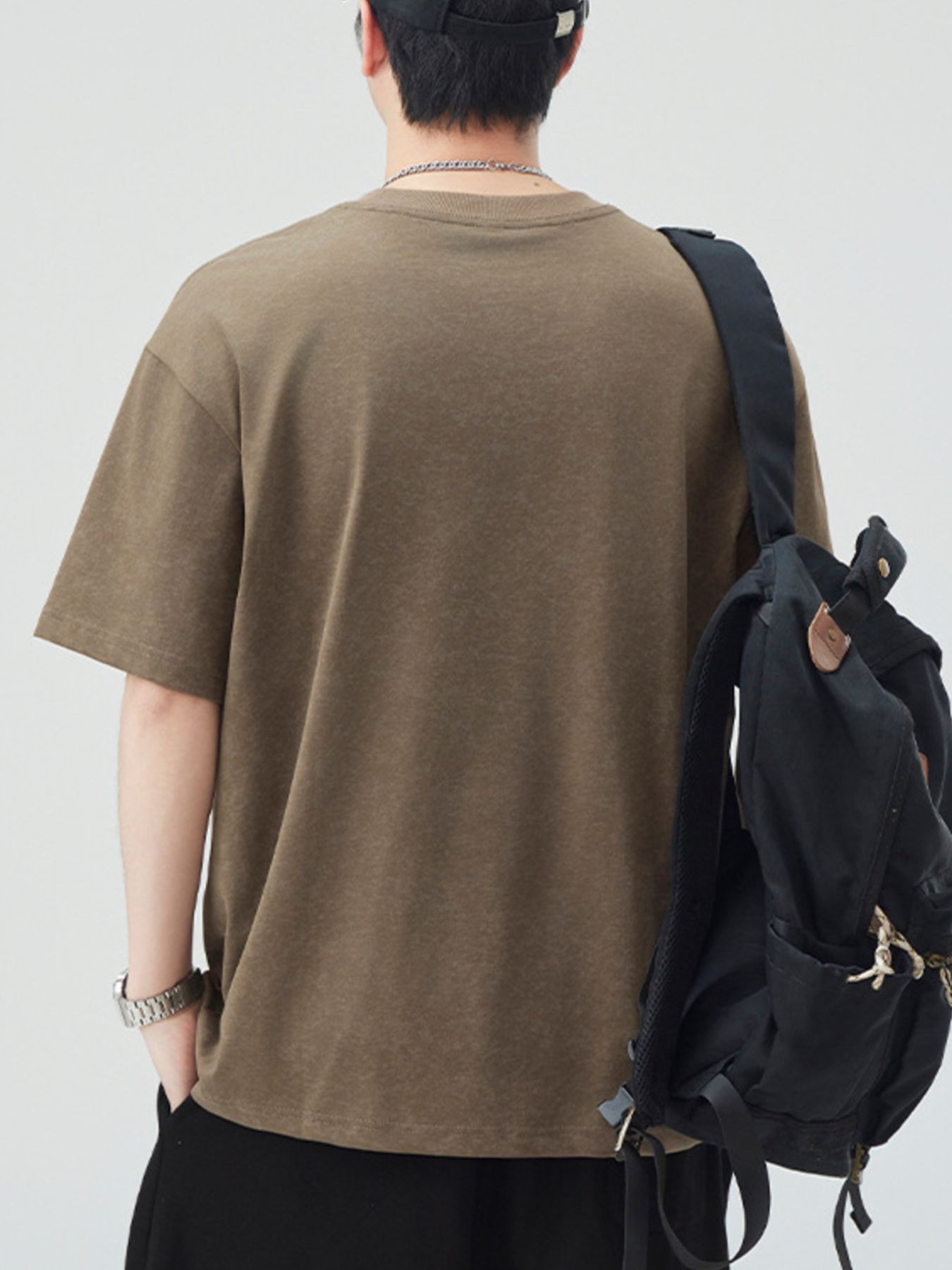 Men's Plus Size Letter Graphic Short Sleeve Oversized T-Shirt