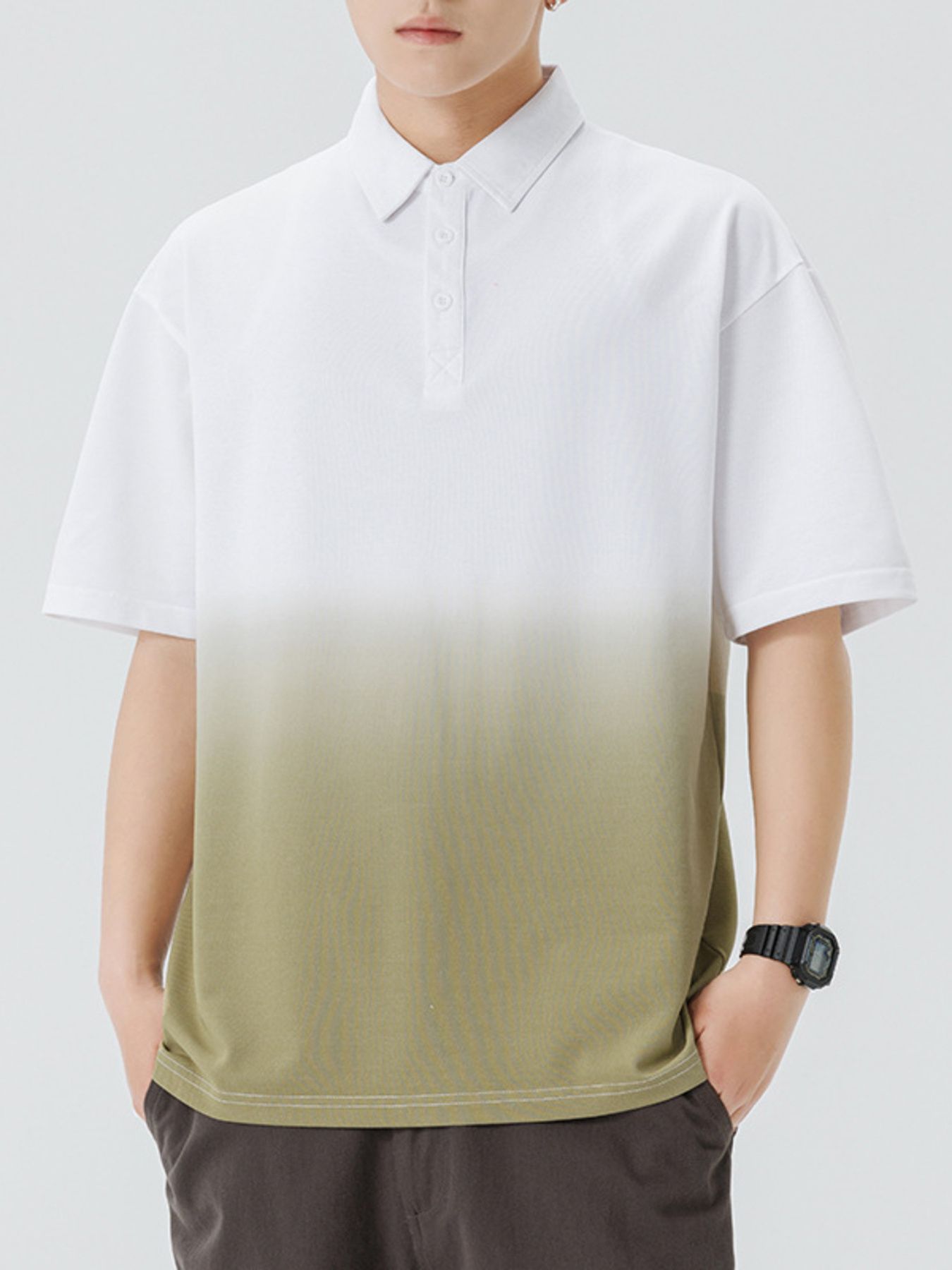 Men's Plus Size Collared Neck Short Sleeve Polo