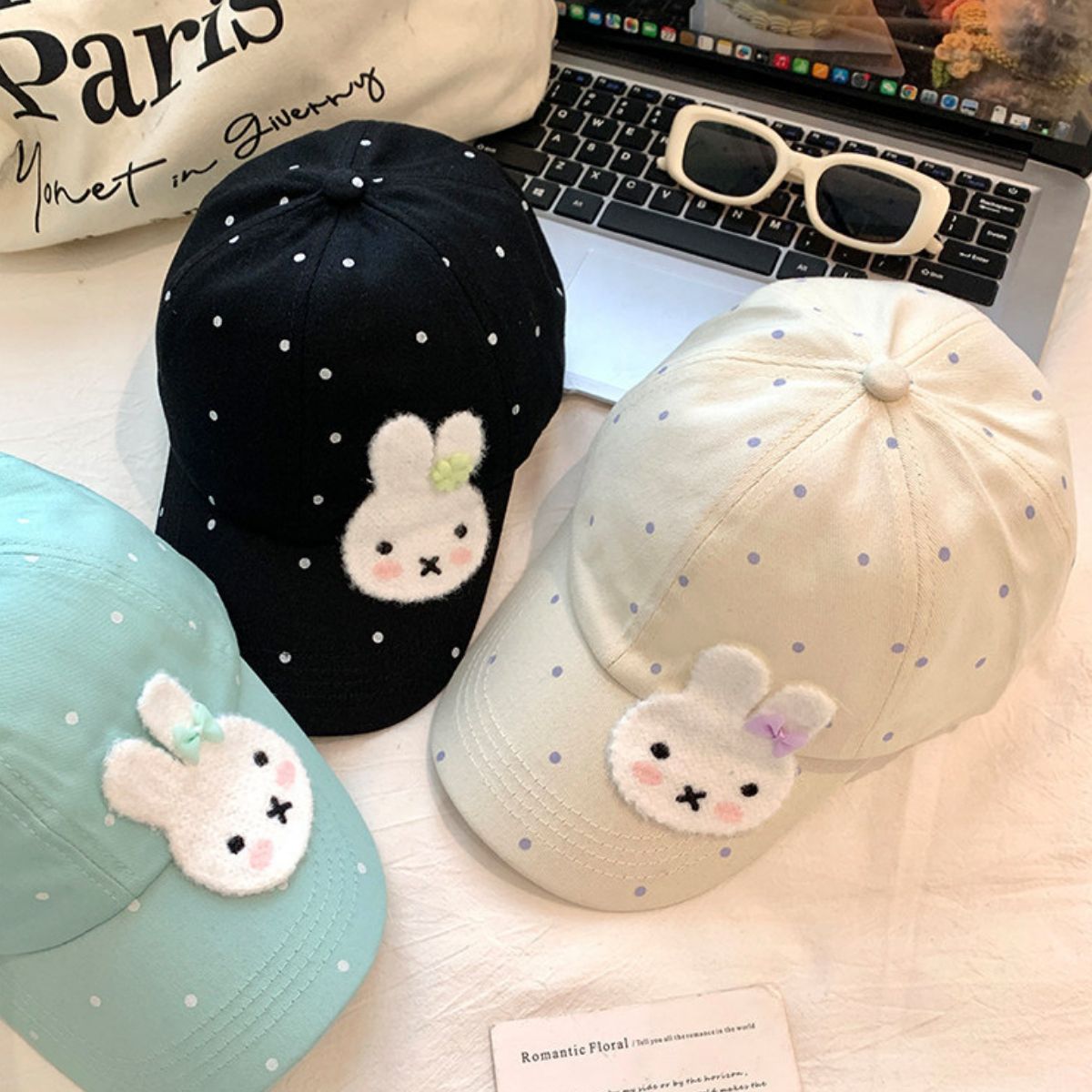 Bunny Polka Dot Baseball Cap 2