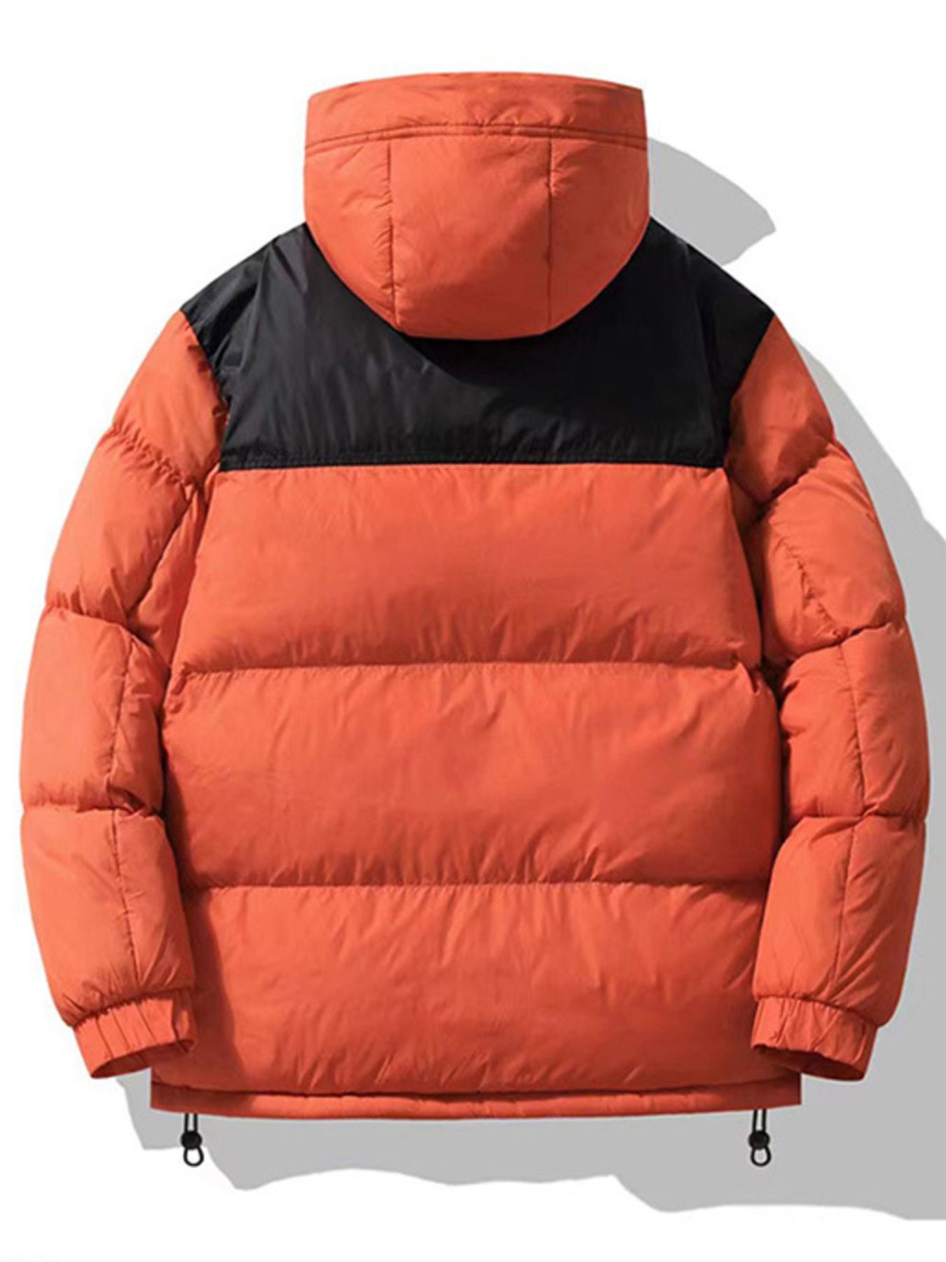 Men's Plus Size Drawstring Hooded Puffer Jacket