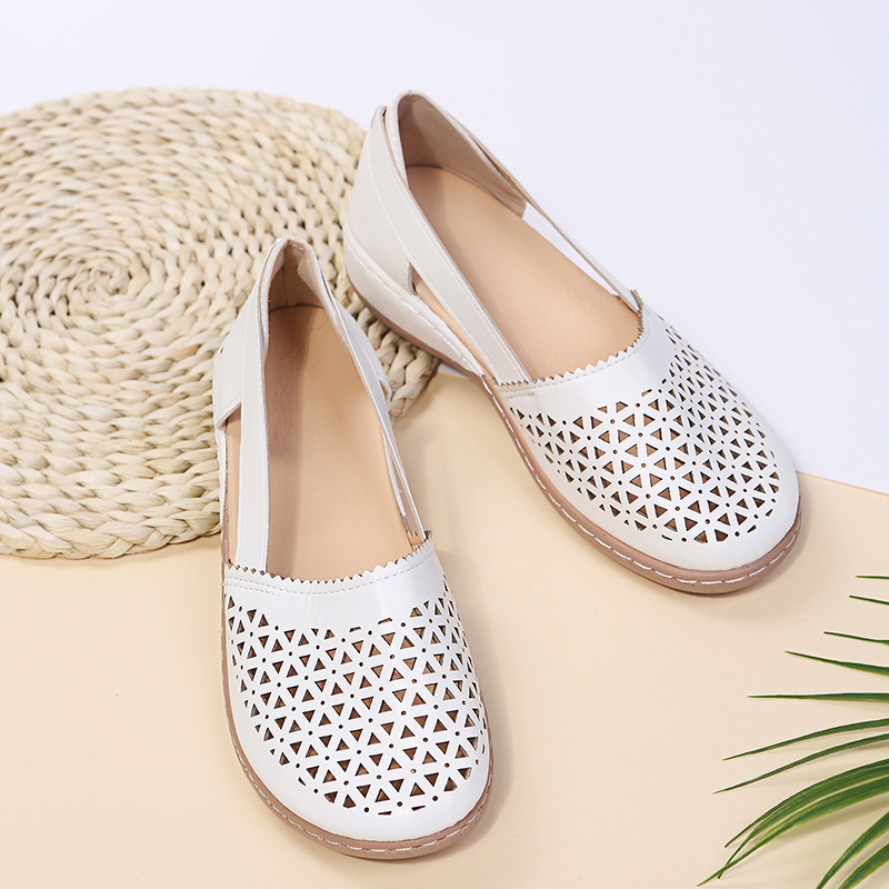 Cutout Round Toe Slip-Ons
