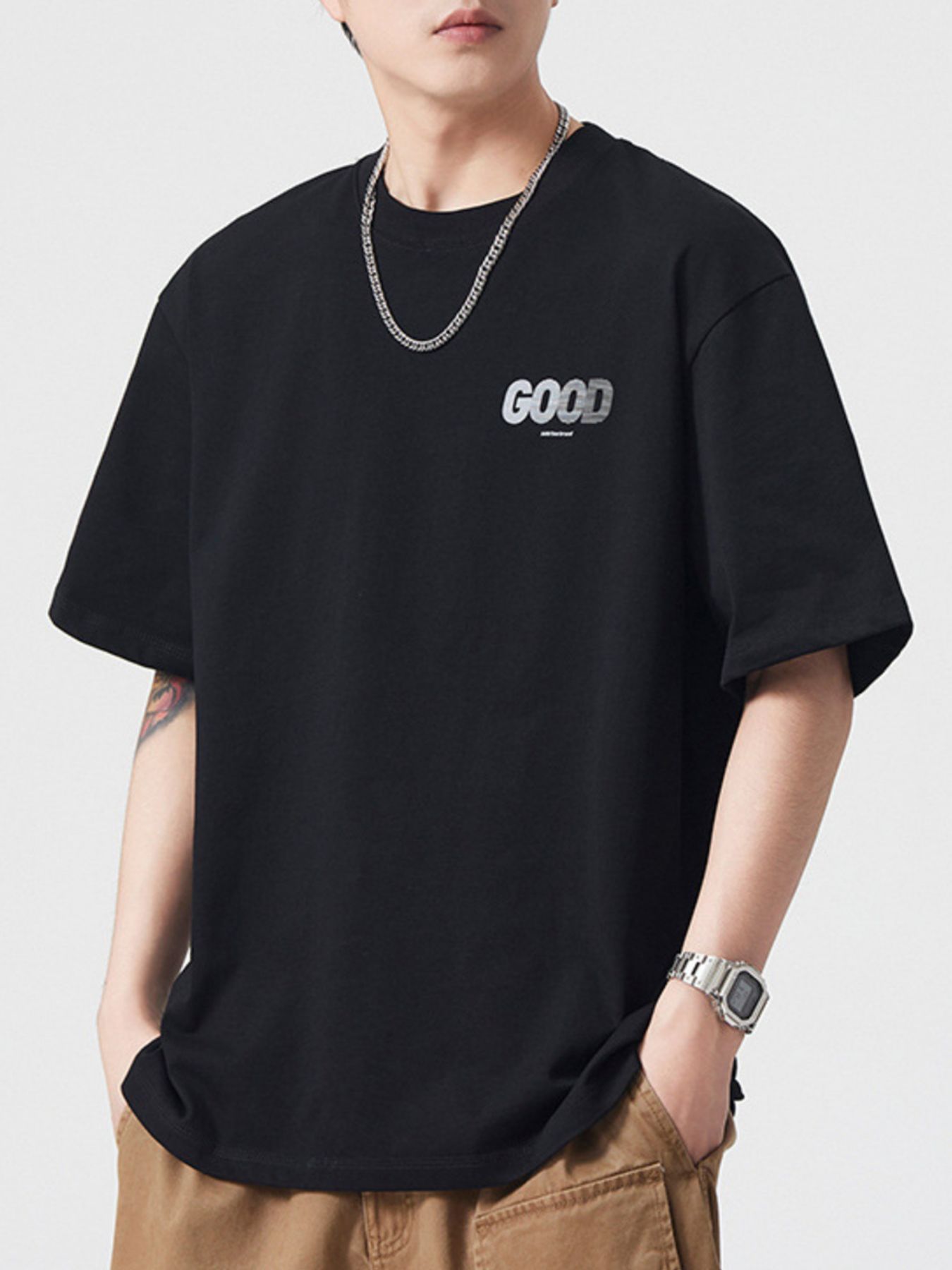 Men's Plus Size Round Neck Short Sleeve T-Shirt