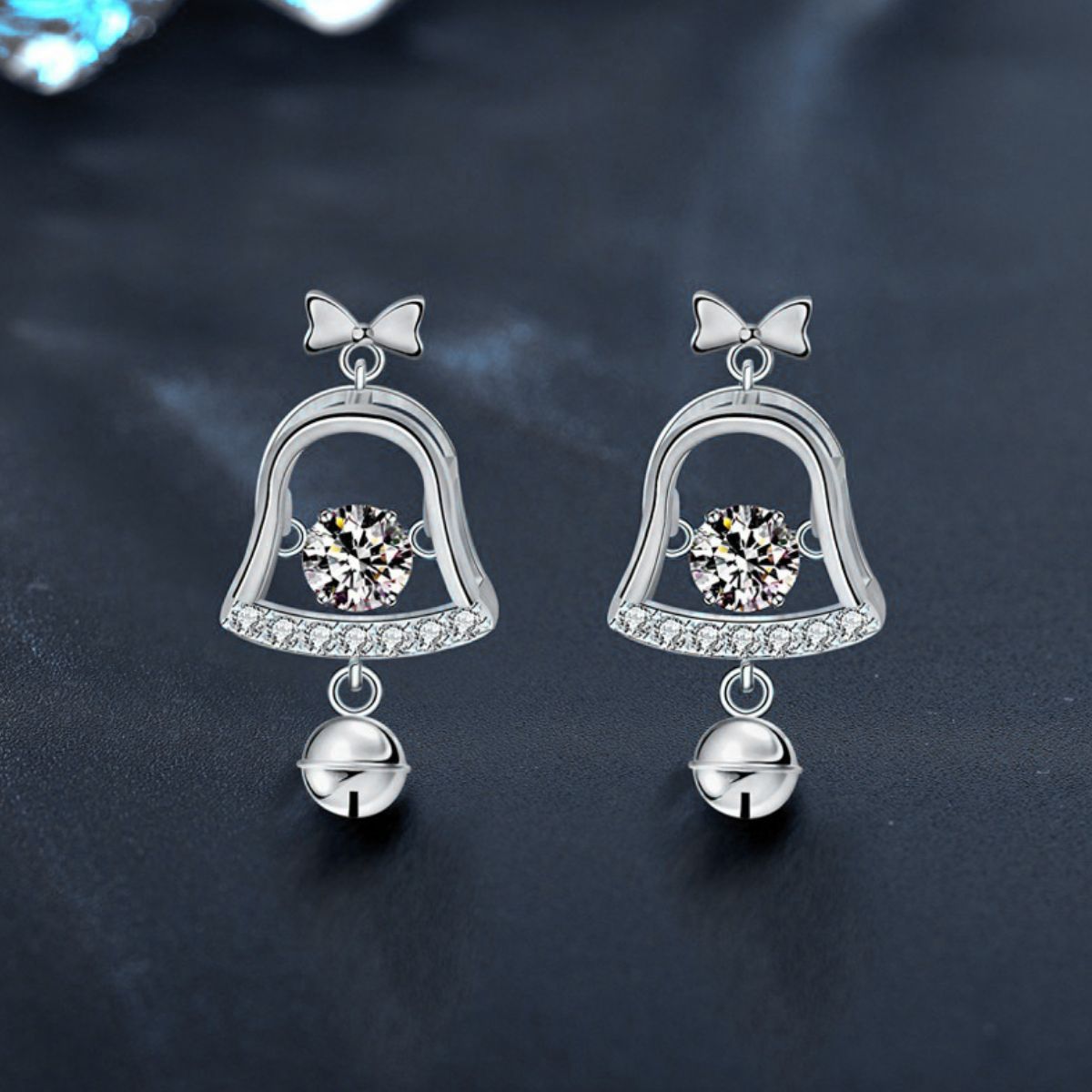 Moissanite 925 Sterling Silver Bell Earrings