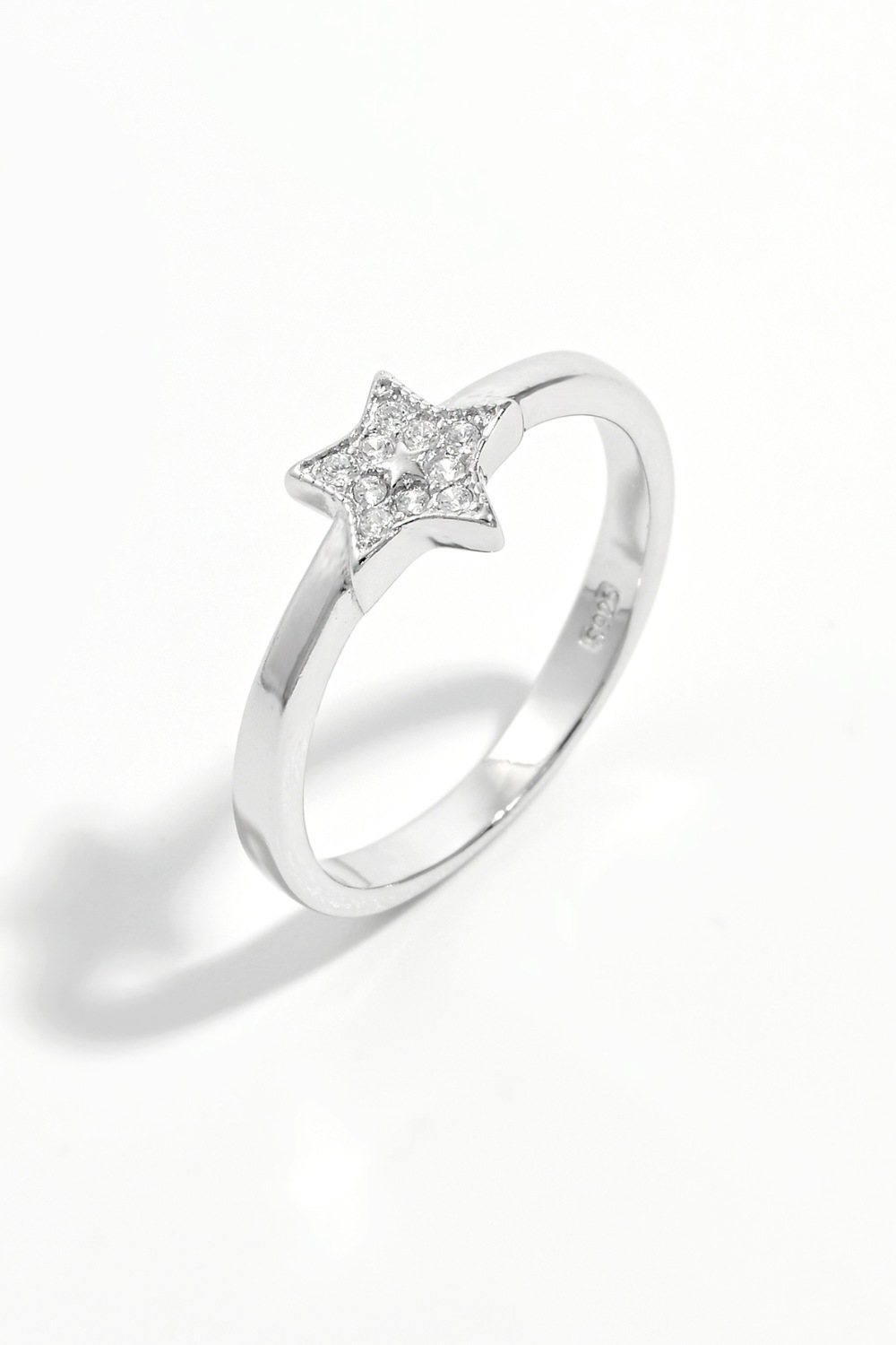 925 Sterling Silver Inland Zircon Star Ring