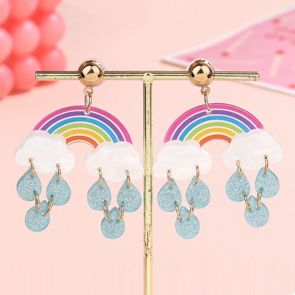 Rainbow Cloud Dangle Earrings