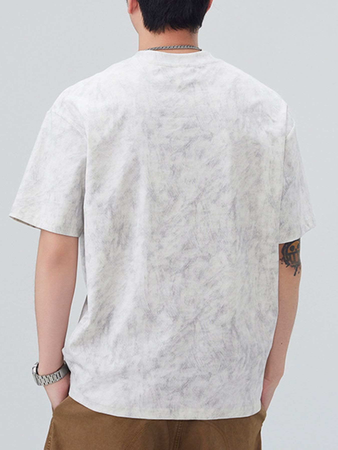 Men's Plus Size Letter Round Neck Short Sleeve T-Shirt