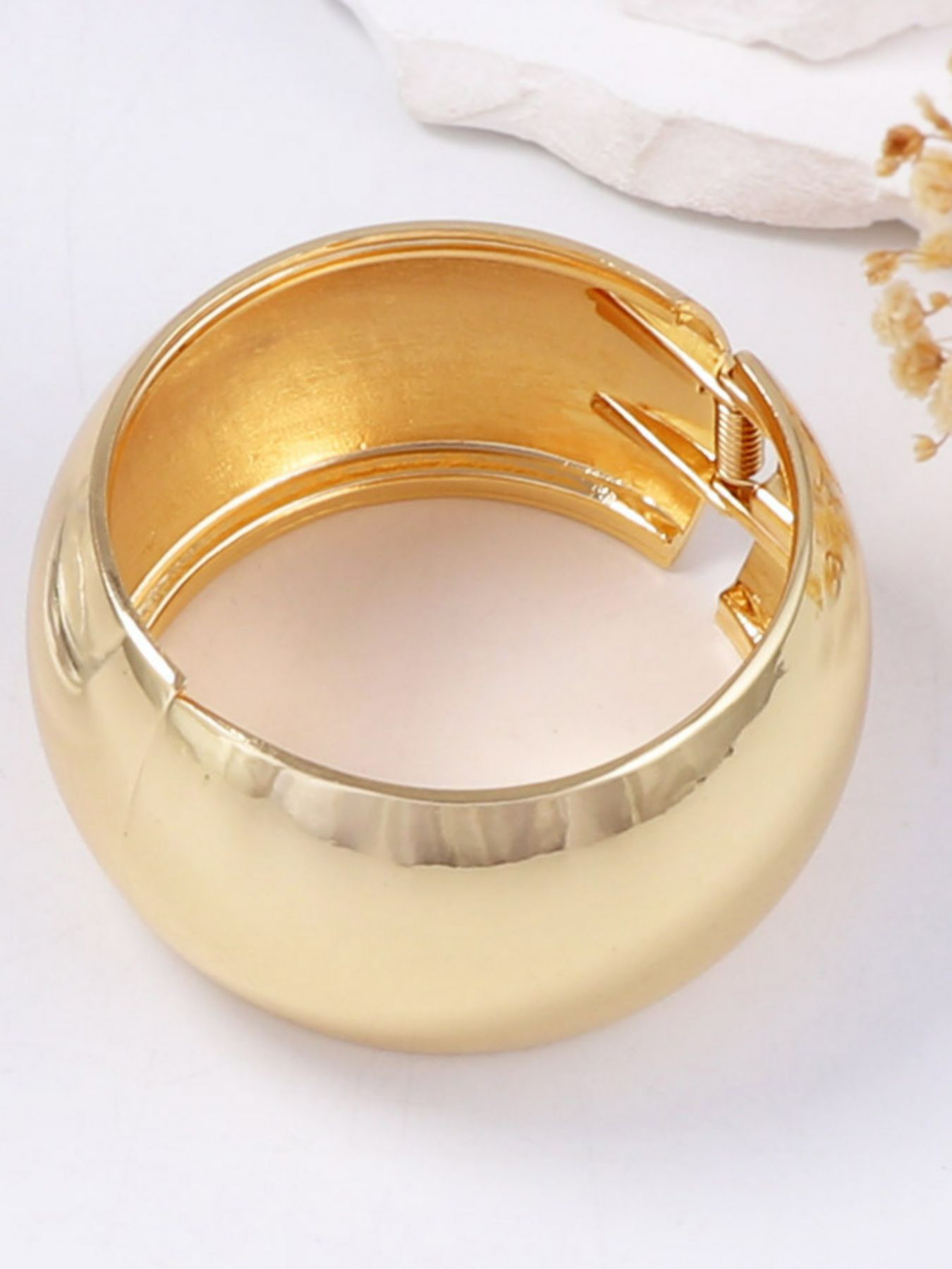 Zinc Alloy Wide Band Cuff Bracelet